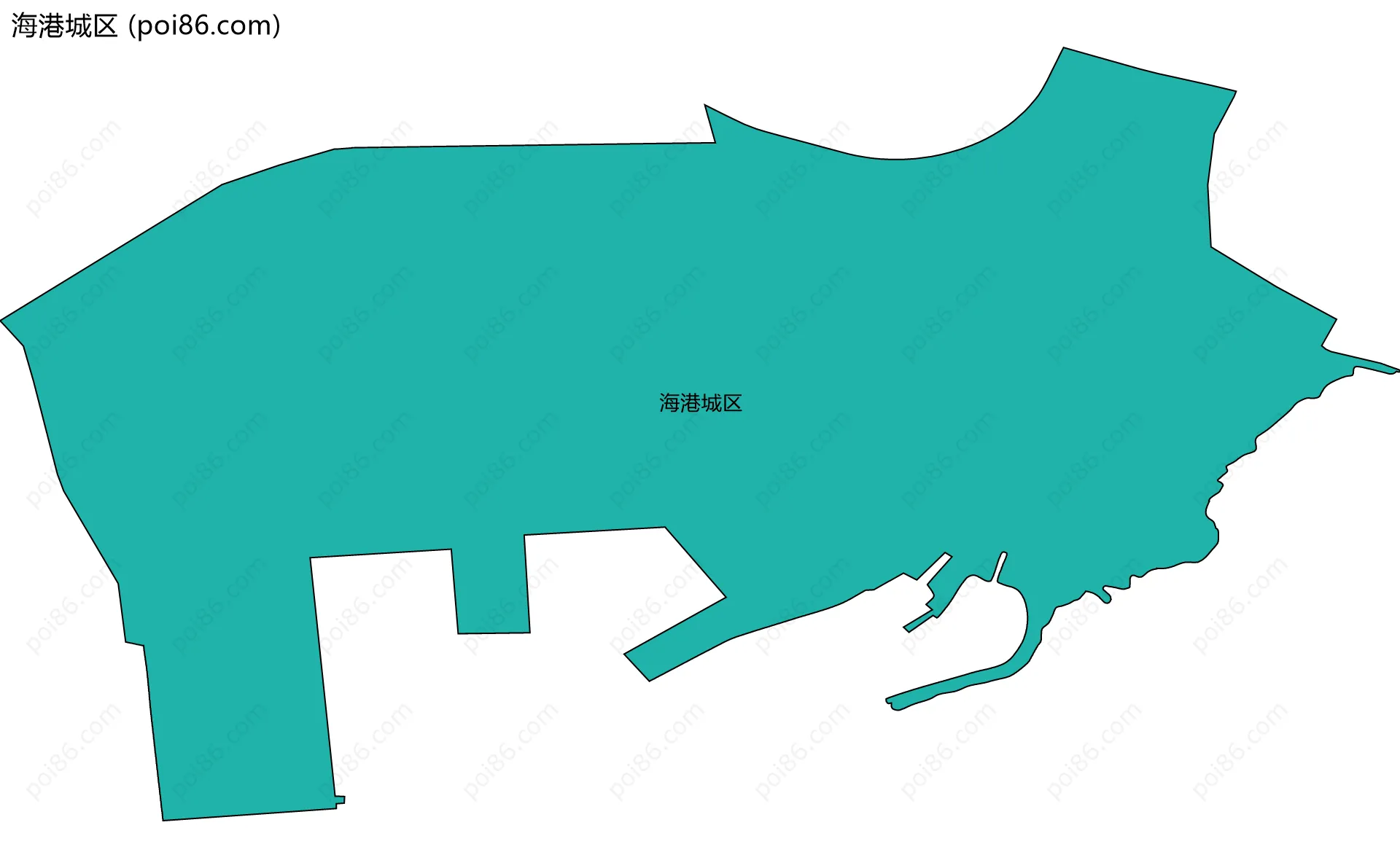海港城区边界地图
