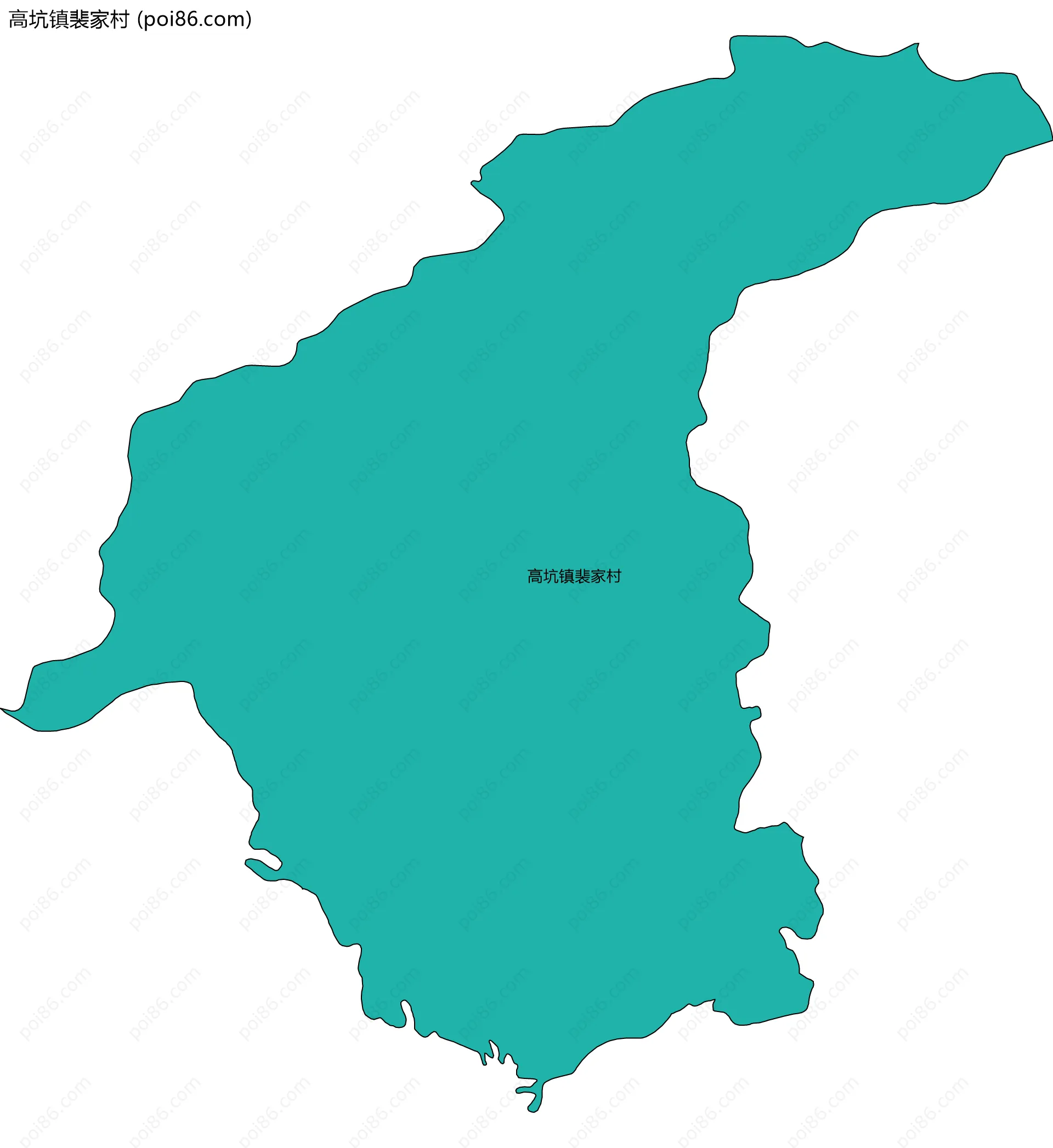 高坑镇裴家村边界地图