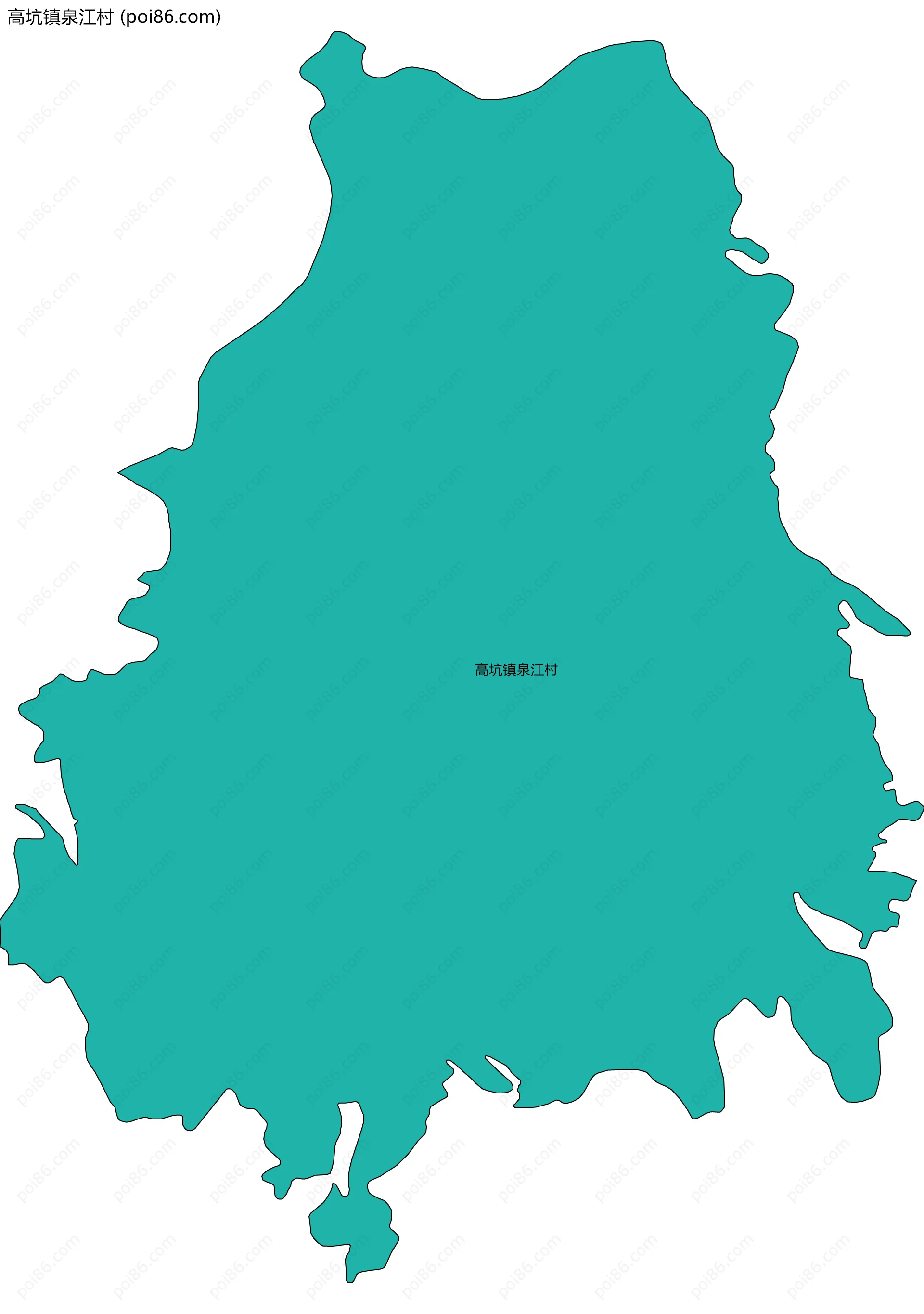 高坑镇泉江村边界地图