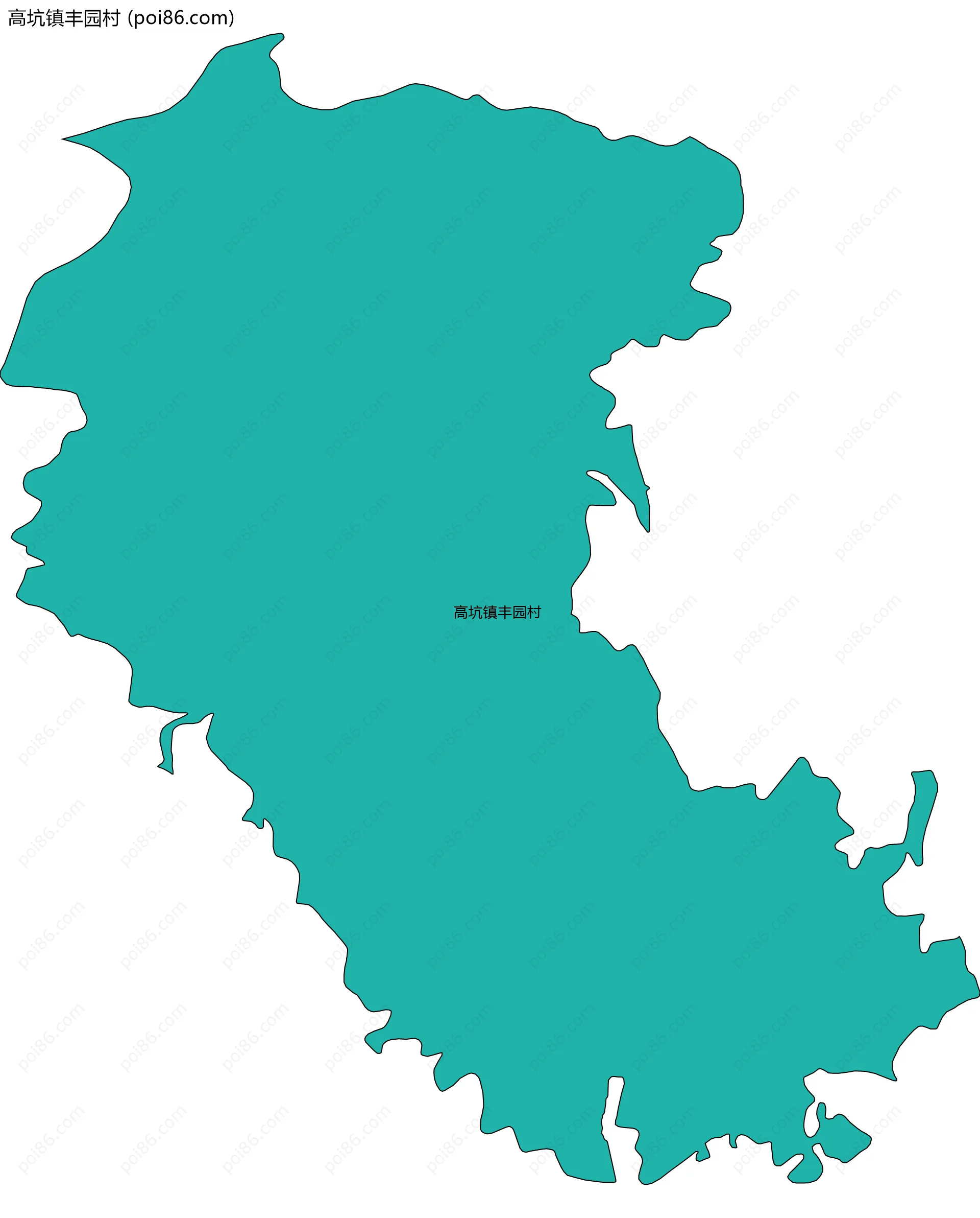 高坑镇丰园村边界地图