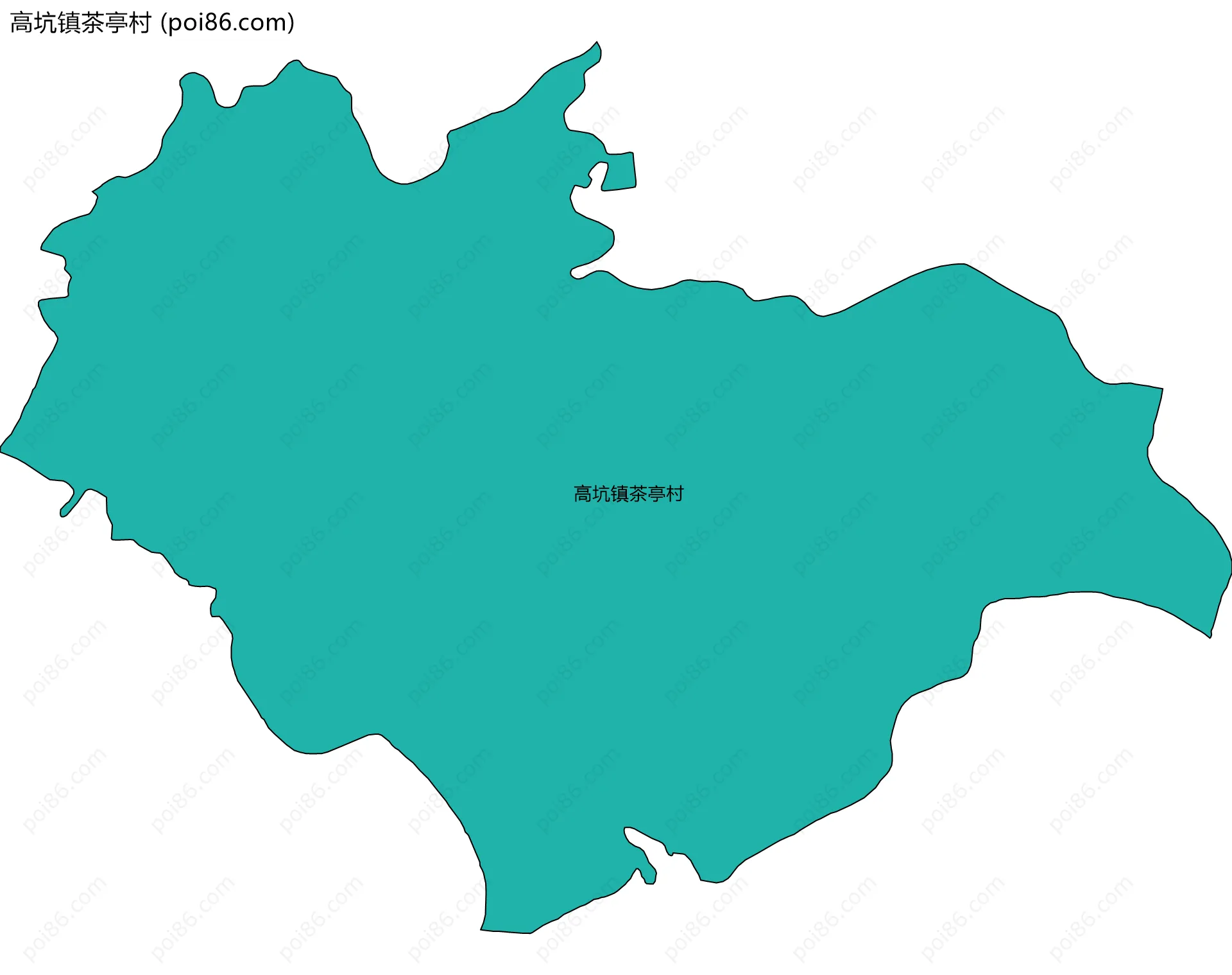 高坑镇茶亭村边界地图