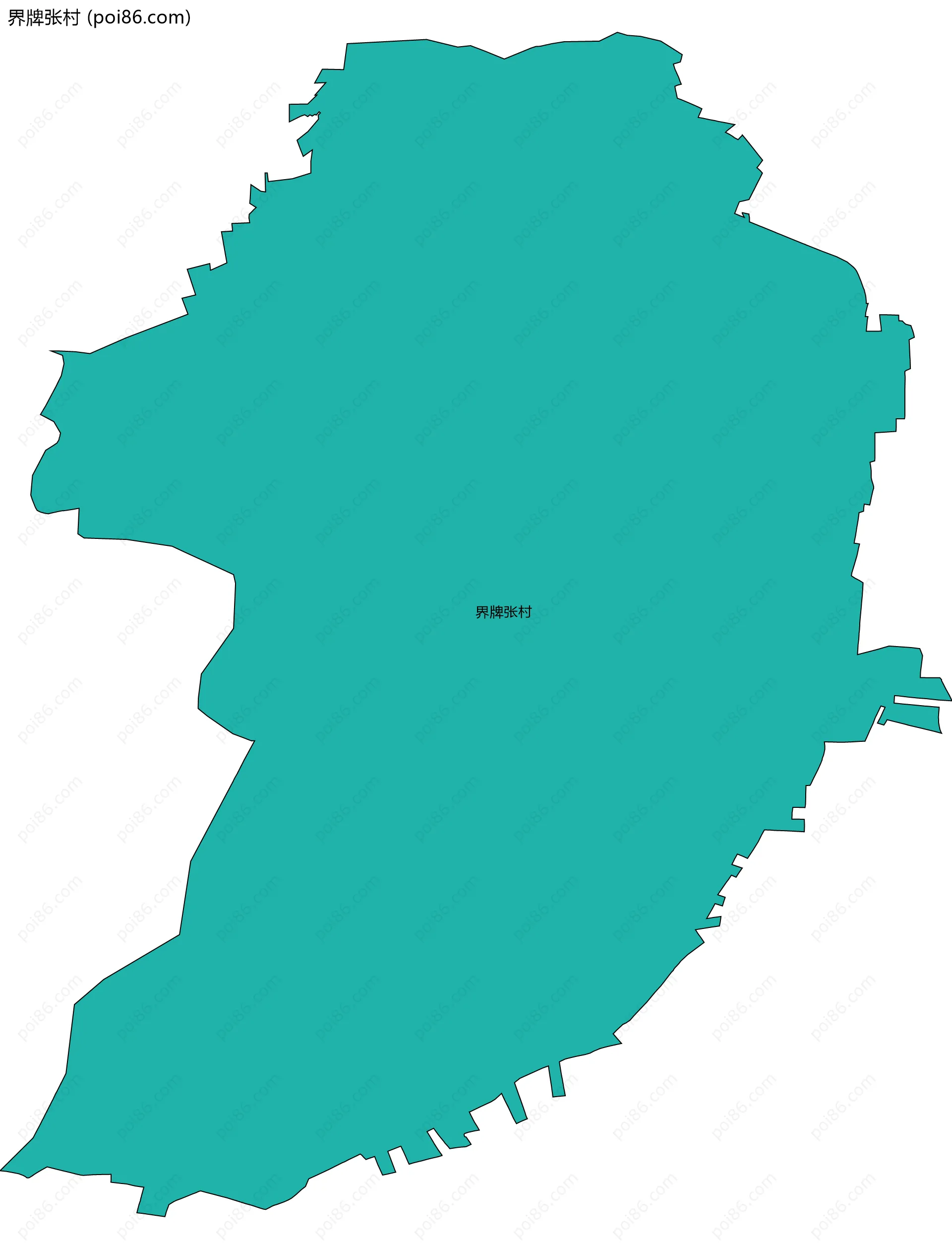 界牌张村边界地图