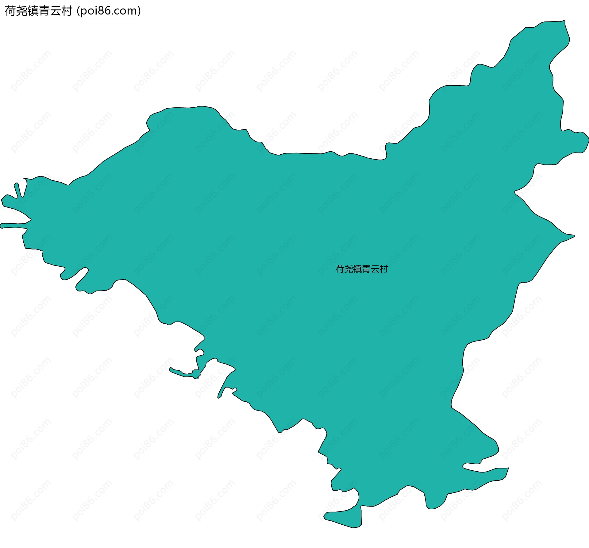 荷尧镇青云村边界地图