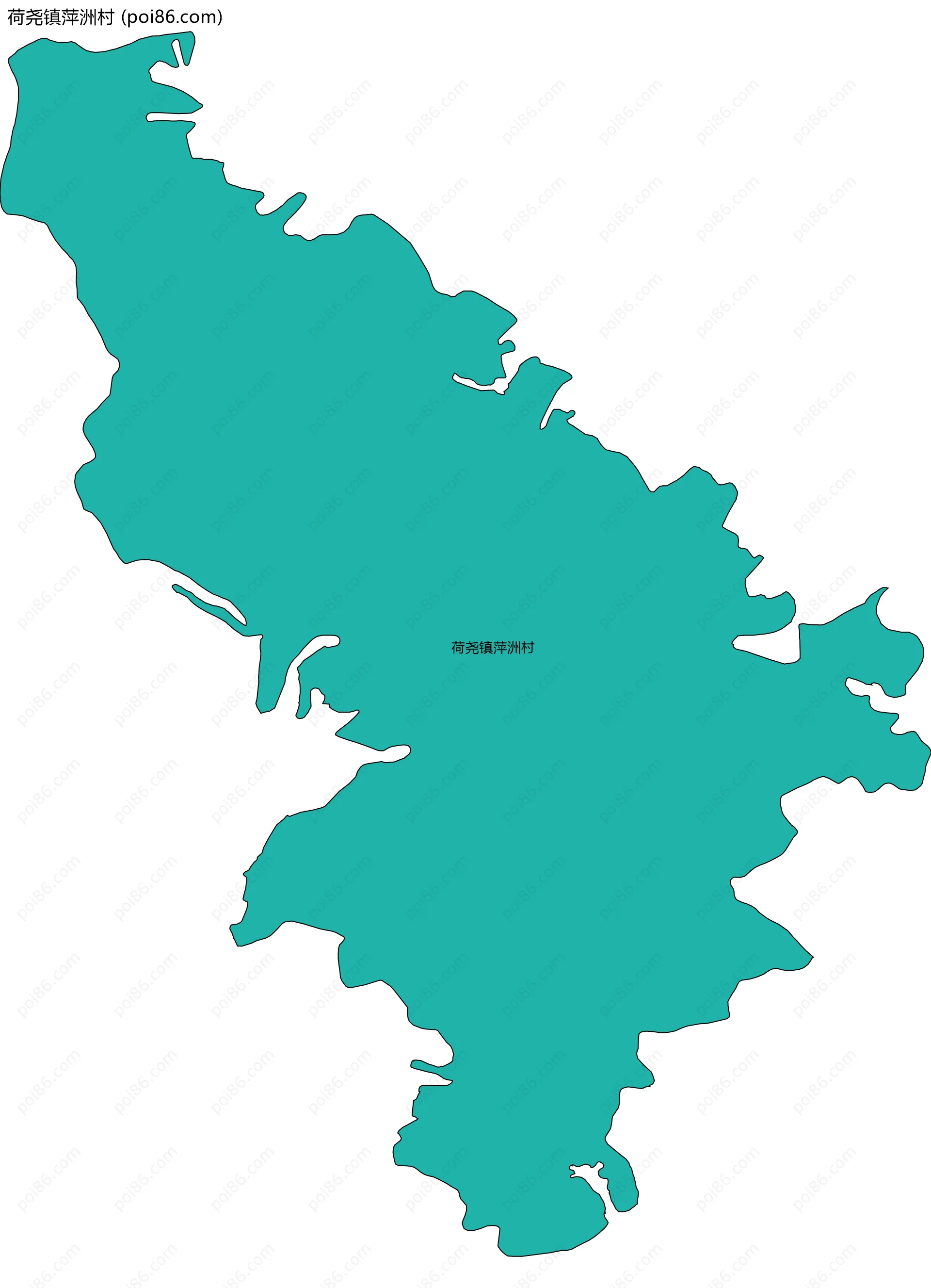 荷尧镇萍洲村边界地图