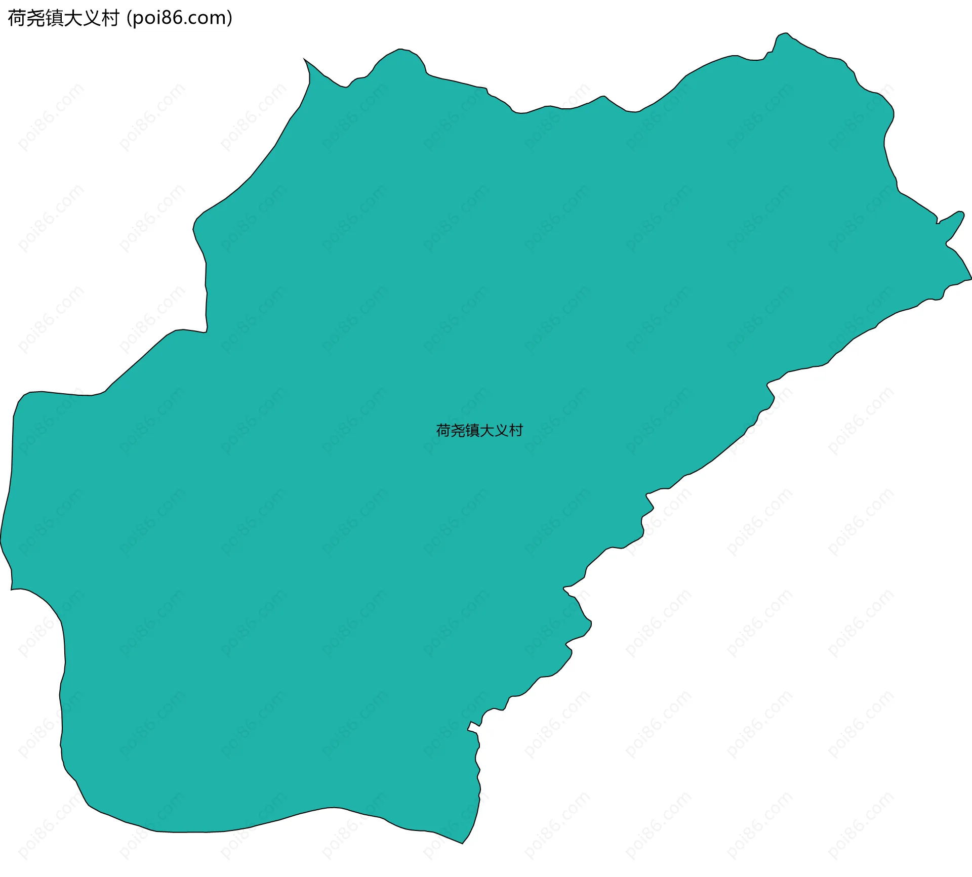 荷尧镇大义村边界地图