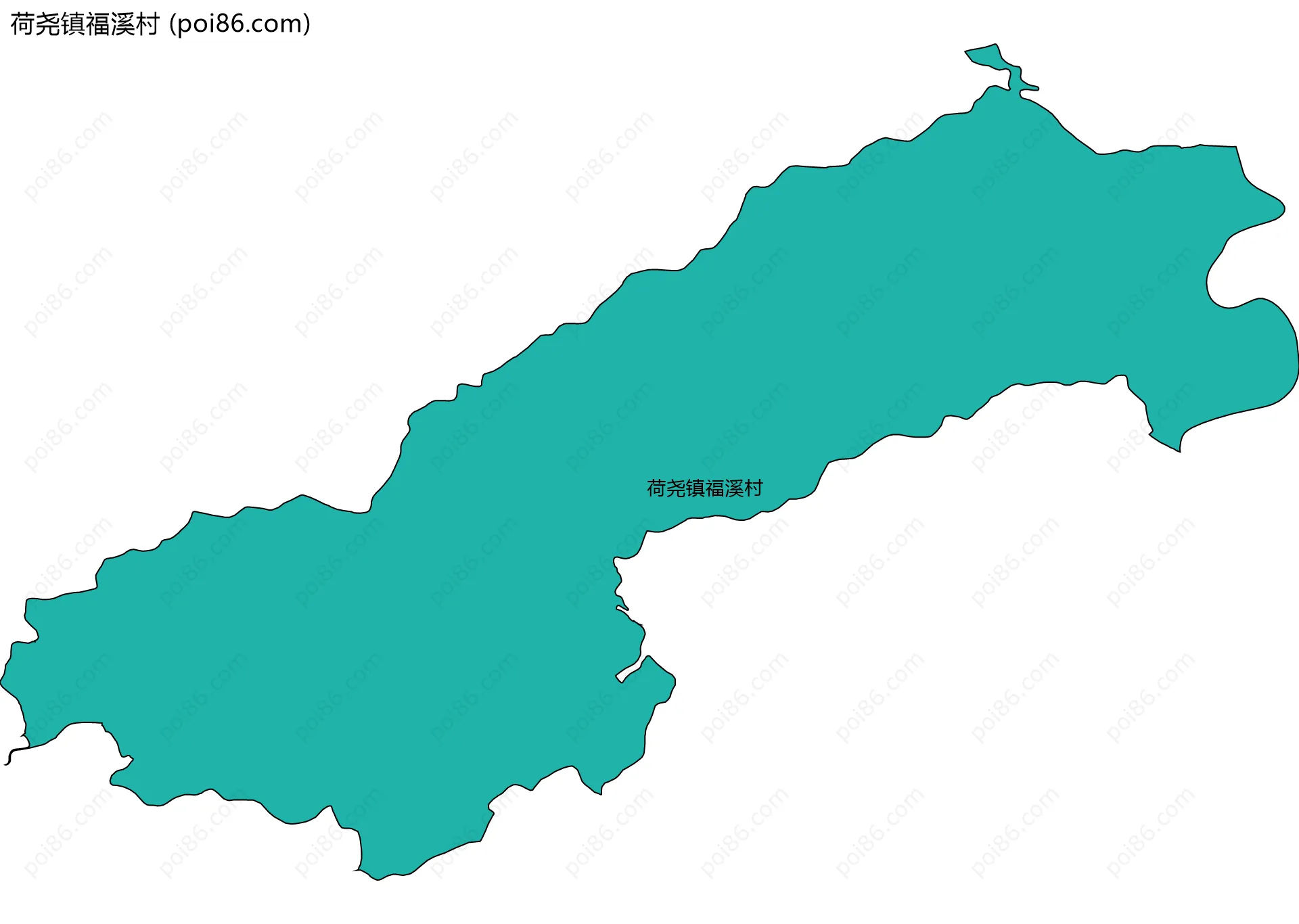 荷尧镇福溪村边界地图