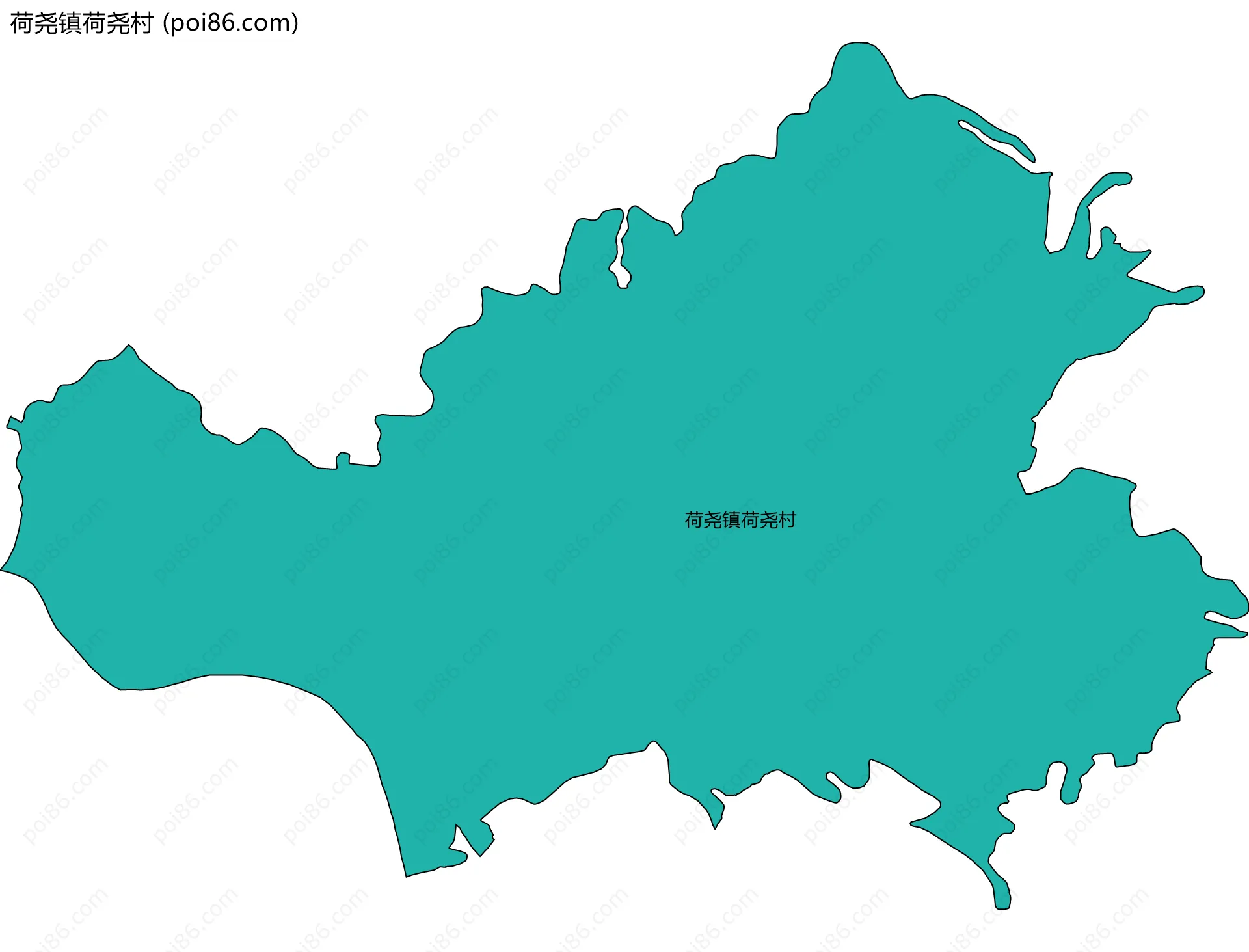 荷尧镇荷尧村边界地图