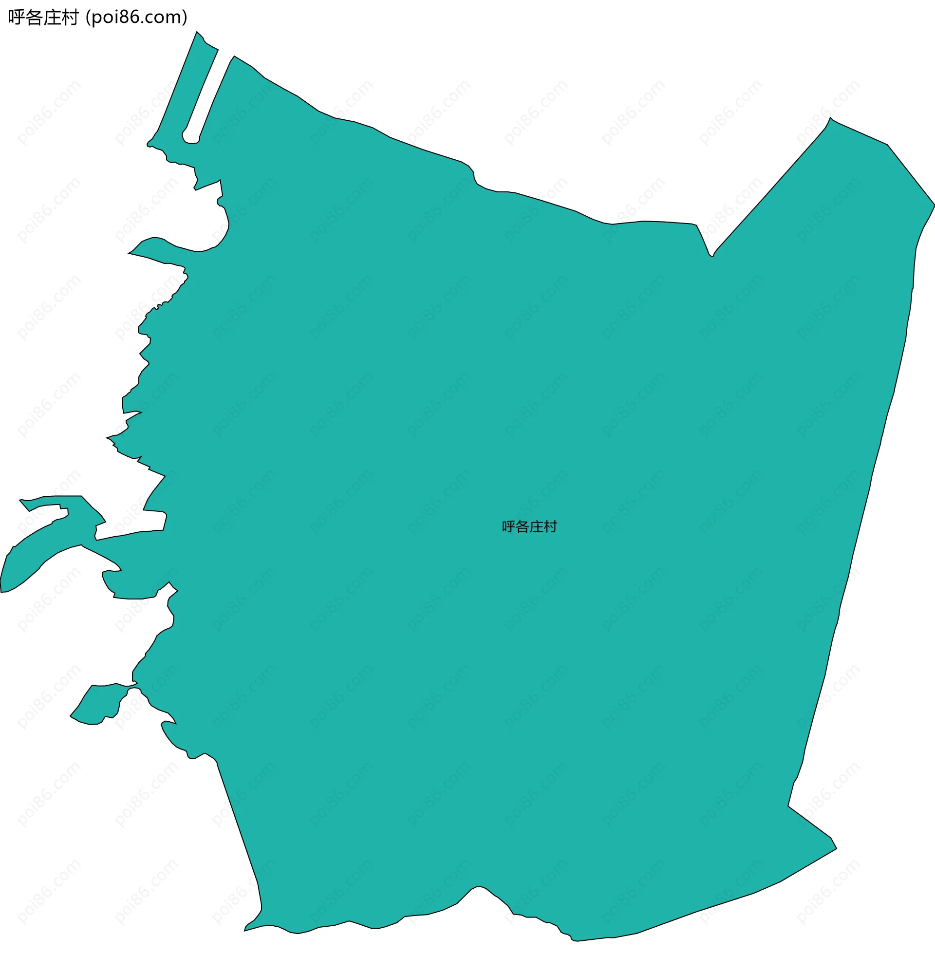 呼各庄村边界地图