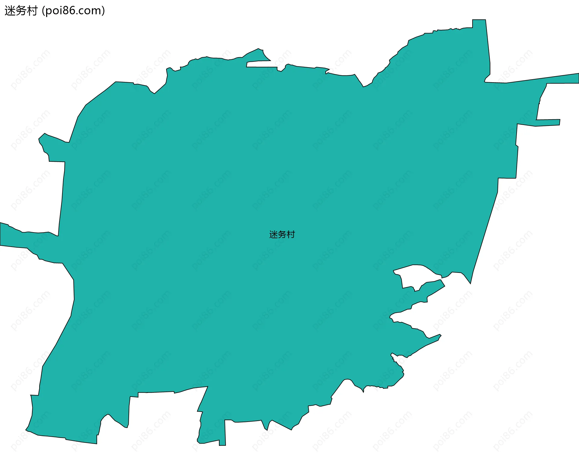 迷务村边界地图
