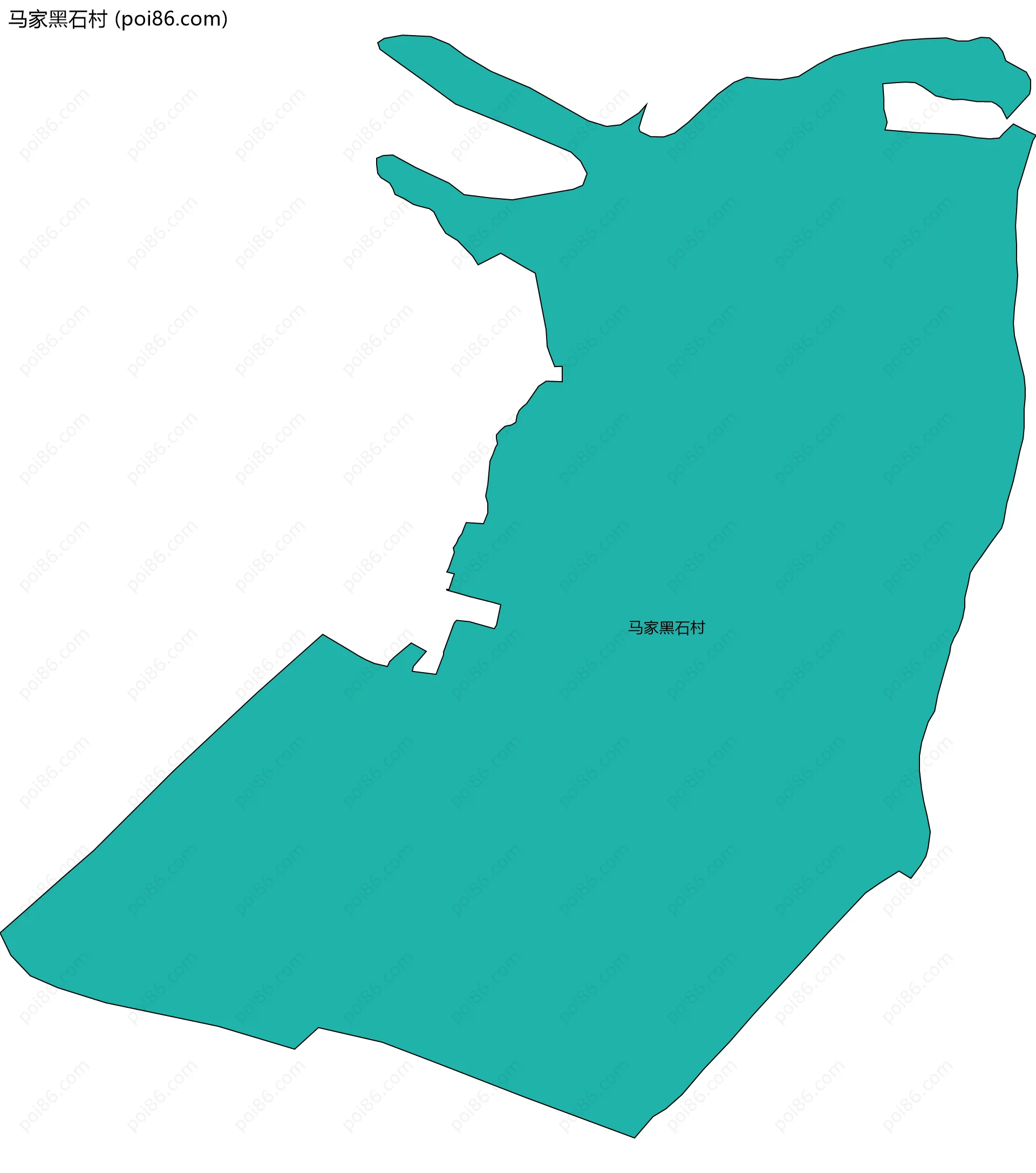 马家黑石村边界地图