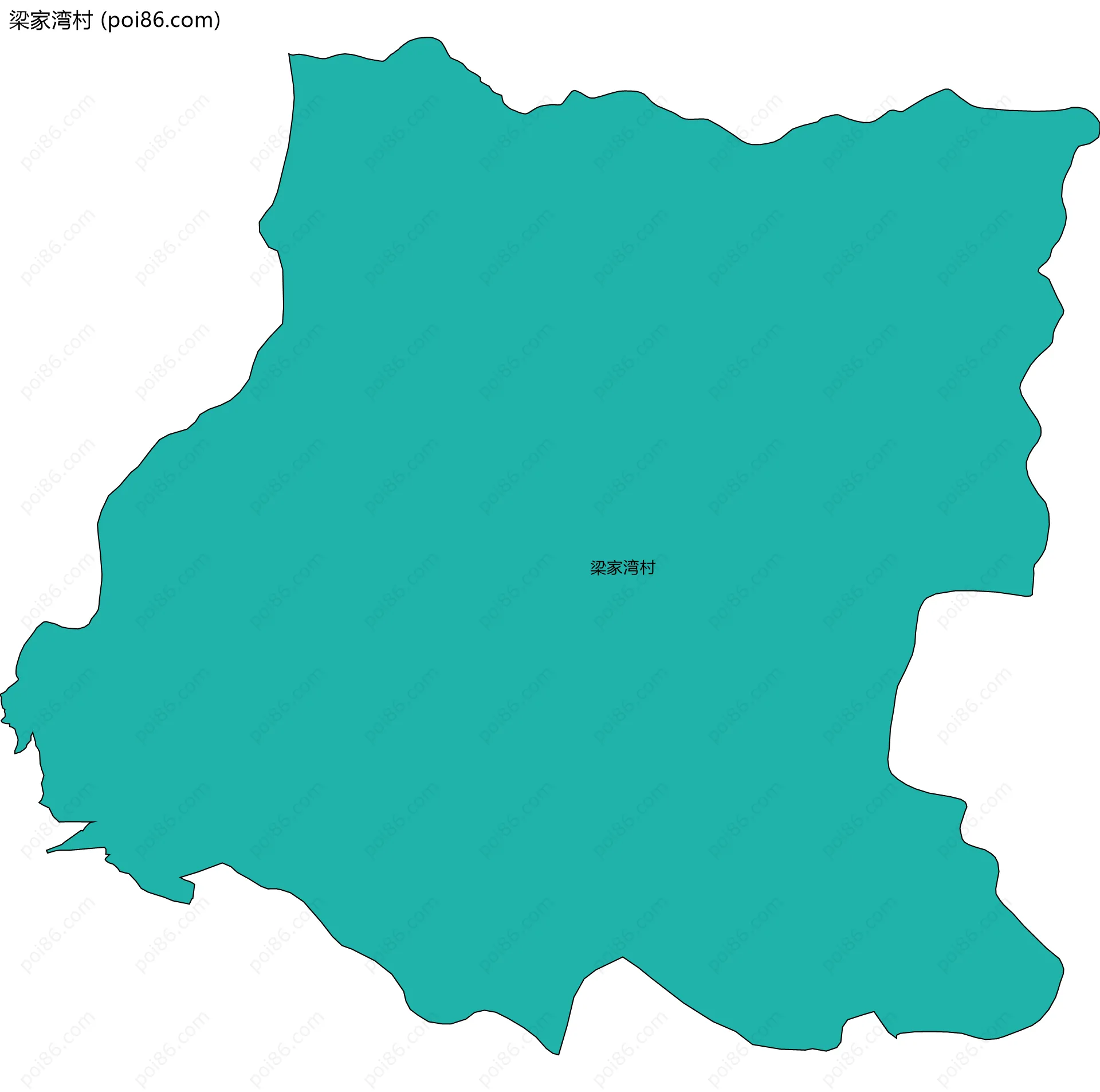 梁家湾村边界地图