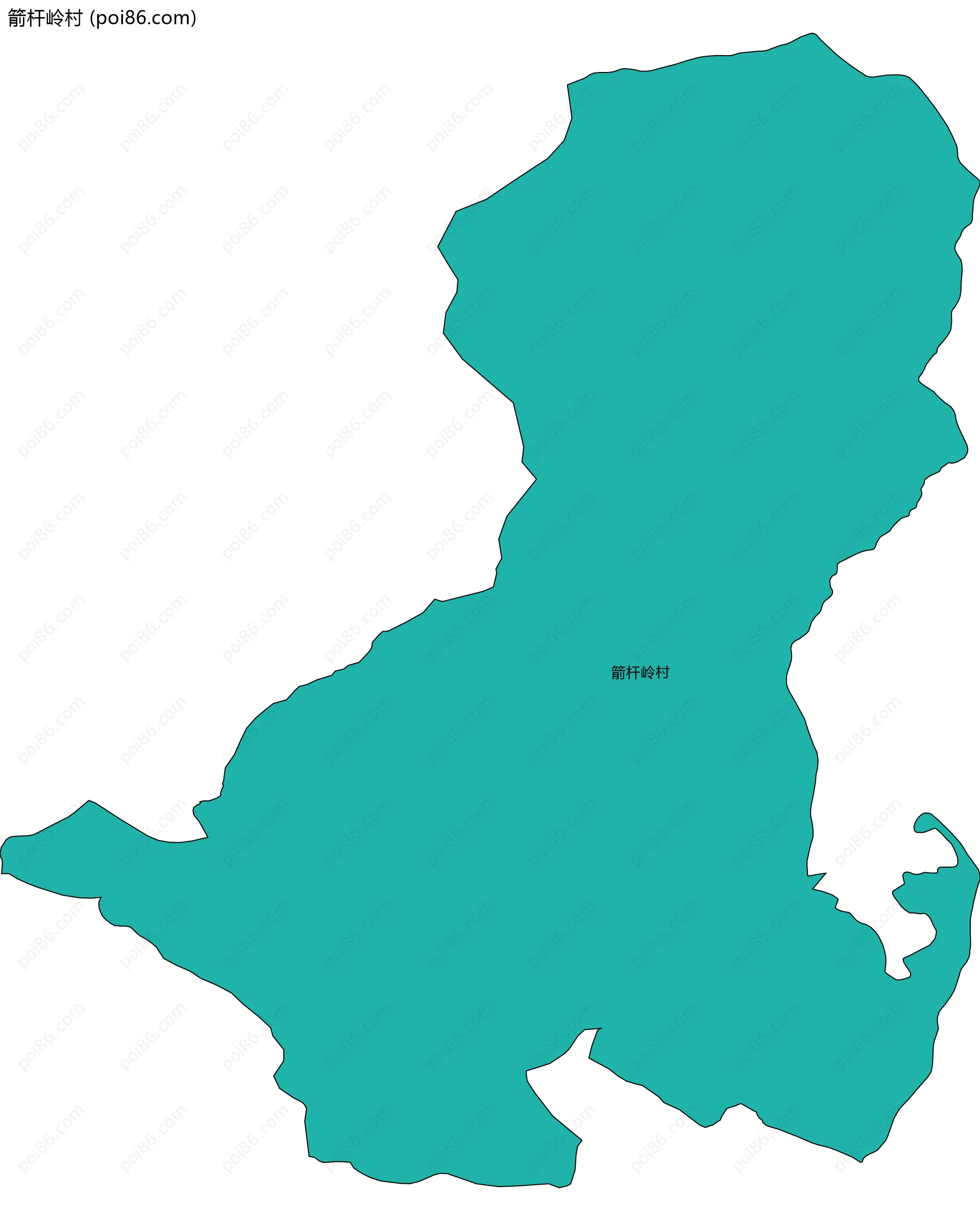 箭杆岭村边界地图