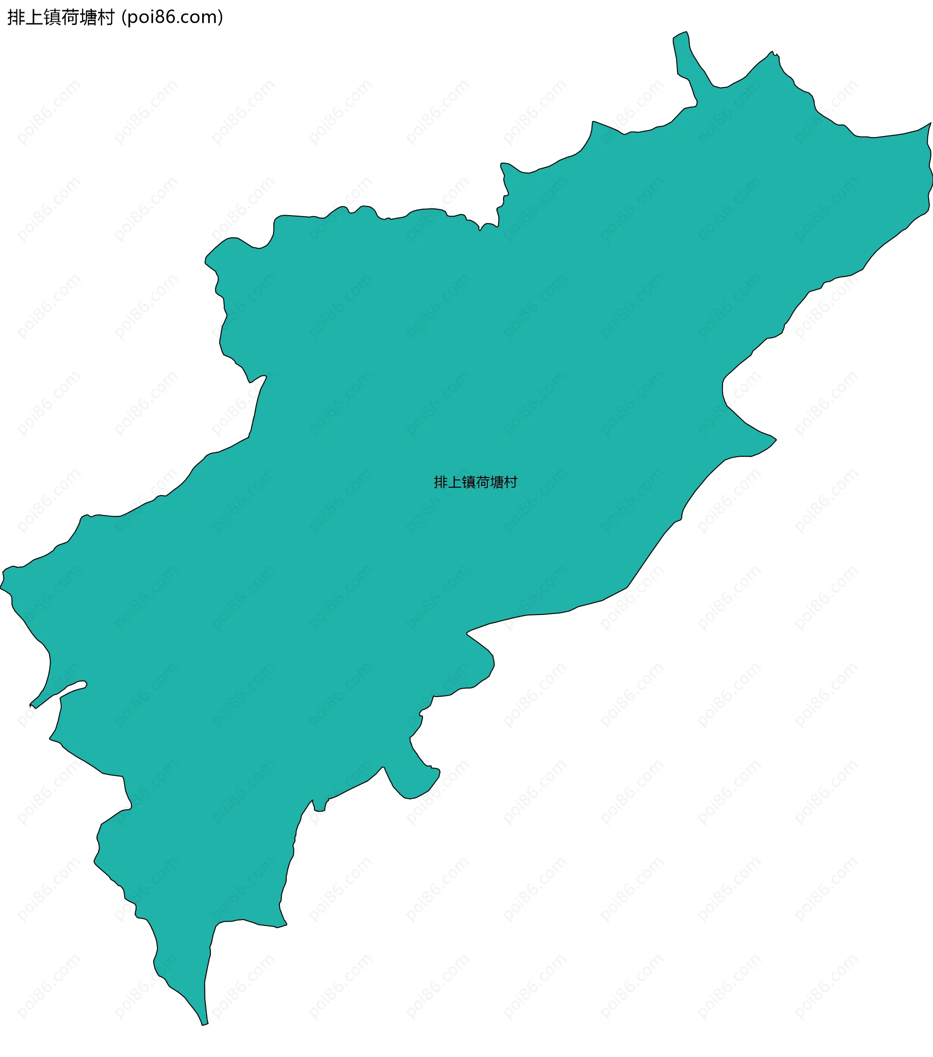 排上镇荷塘村边界地图