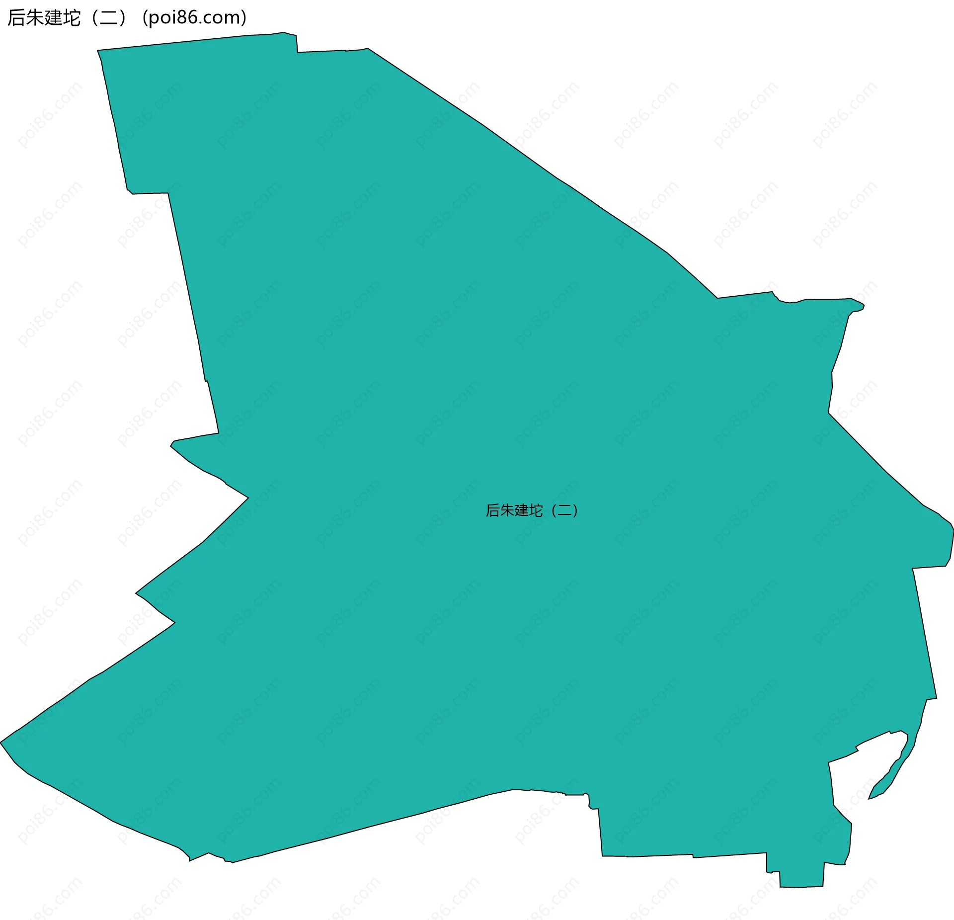 后朱建坨（二）边界地图