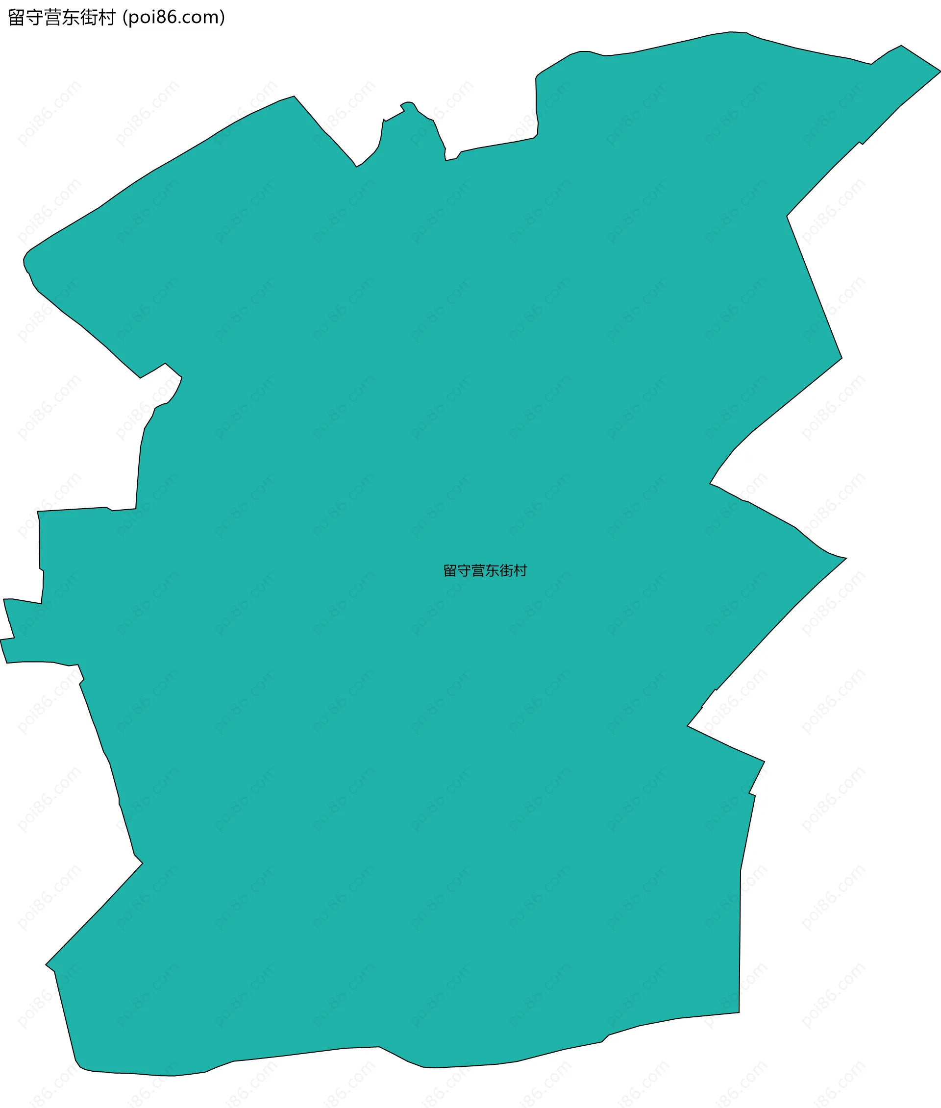 留守营东街村边界地图