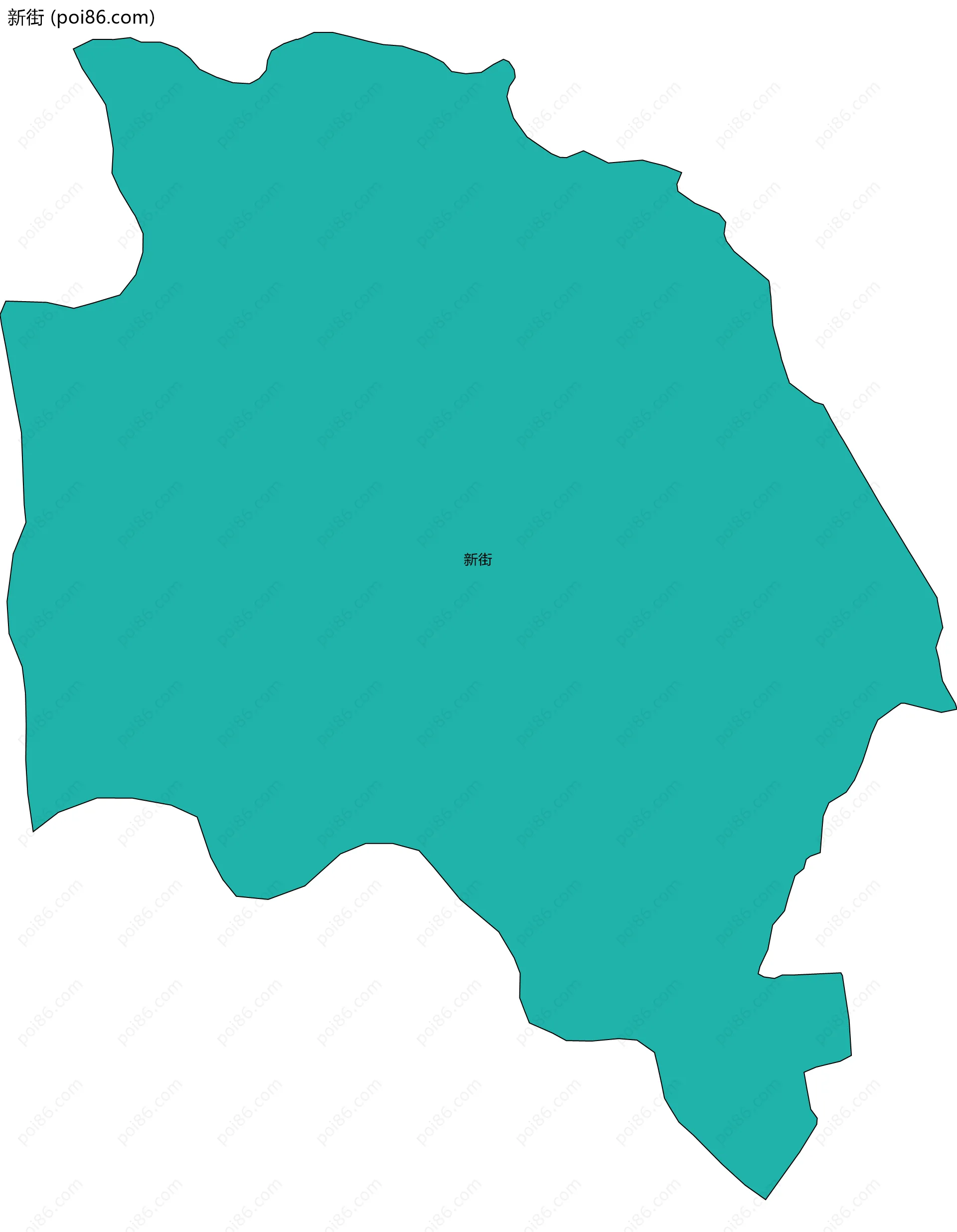 新街边界地图