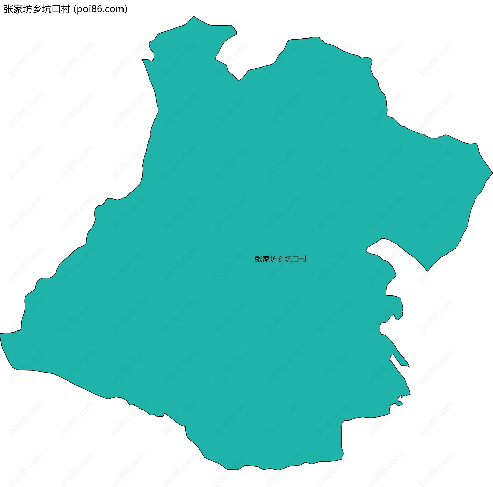 张家坊乡坑口村边界地图