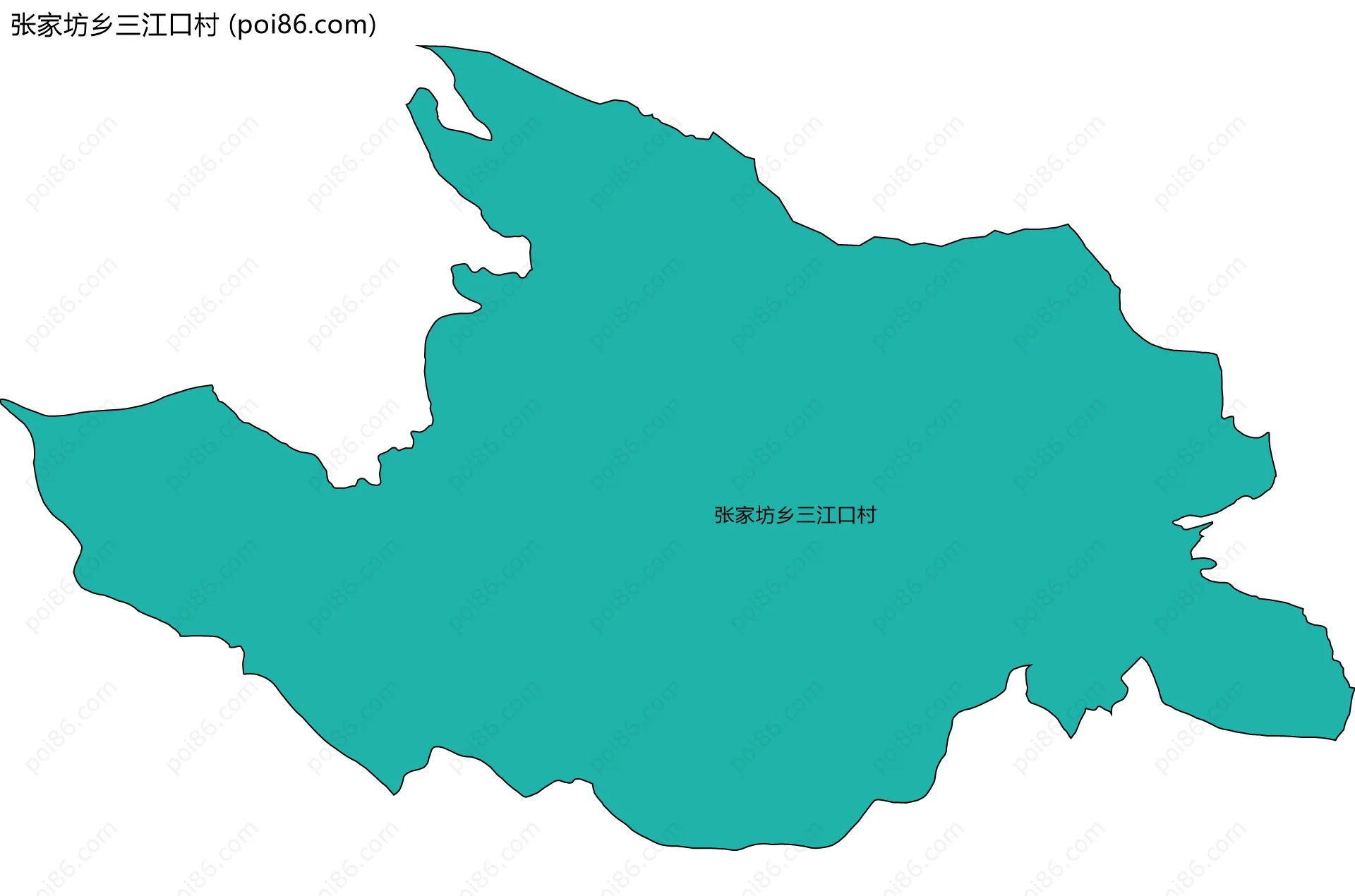 张家坊乡三江口村边界地图