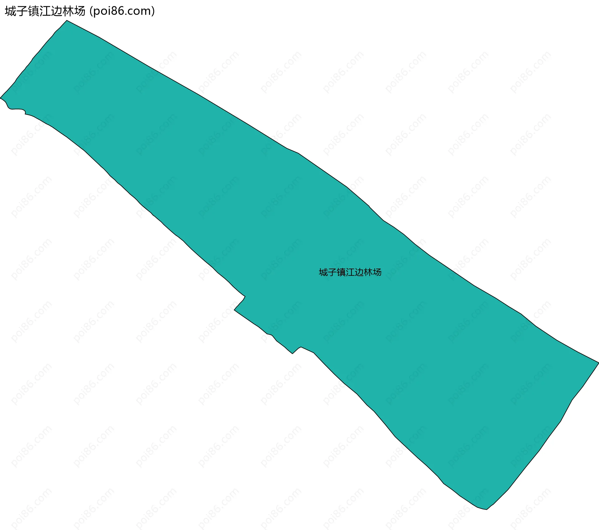 城子镇江边林场边界地图(五级行政区划)