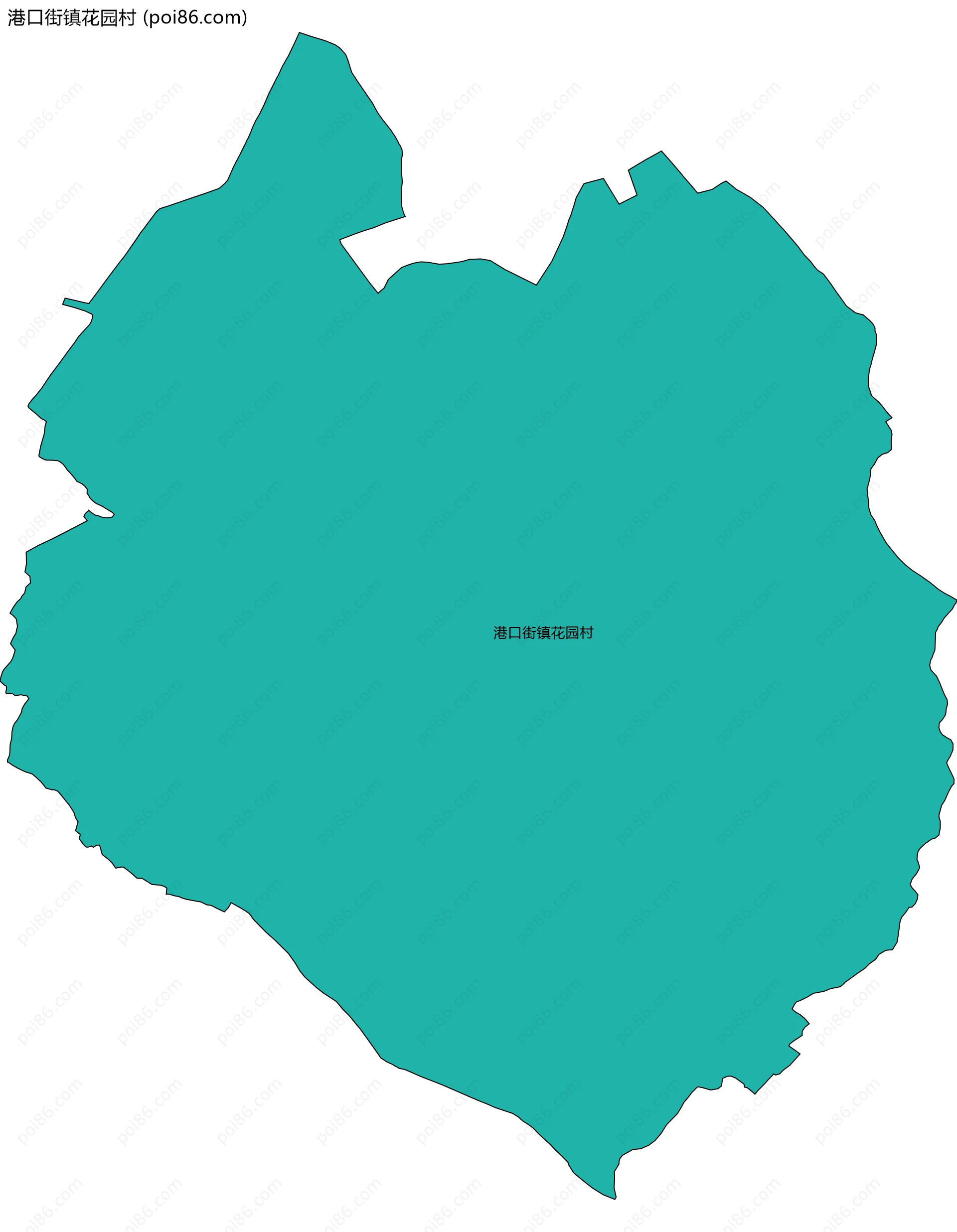 港口街镇花园村边界地图