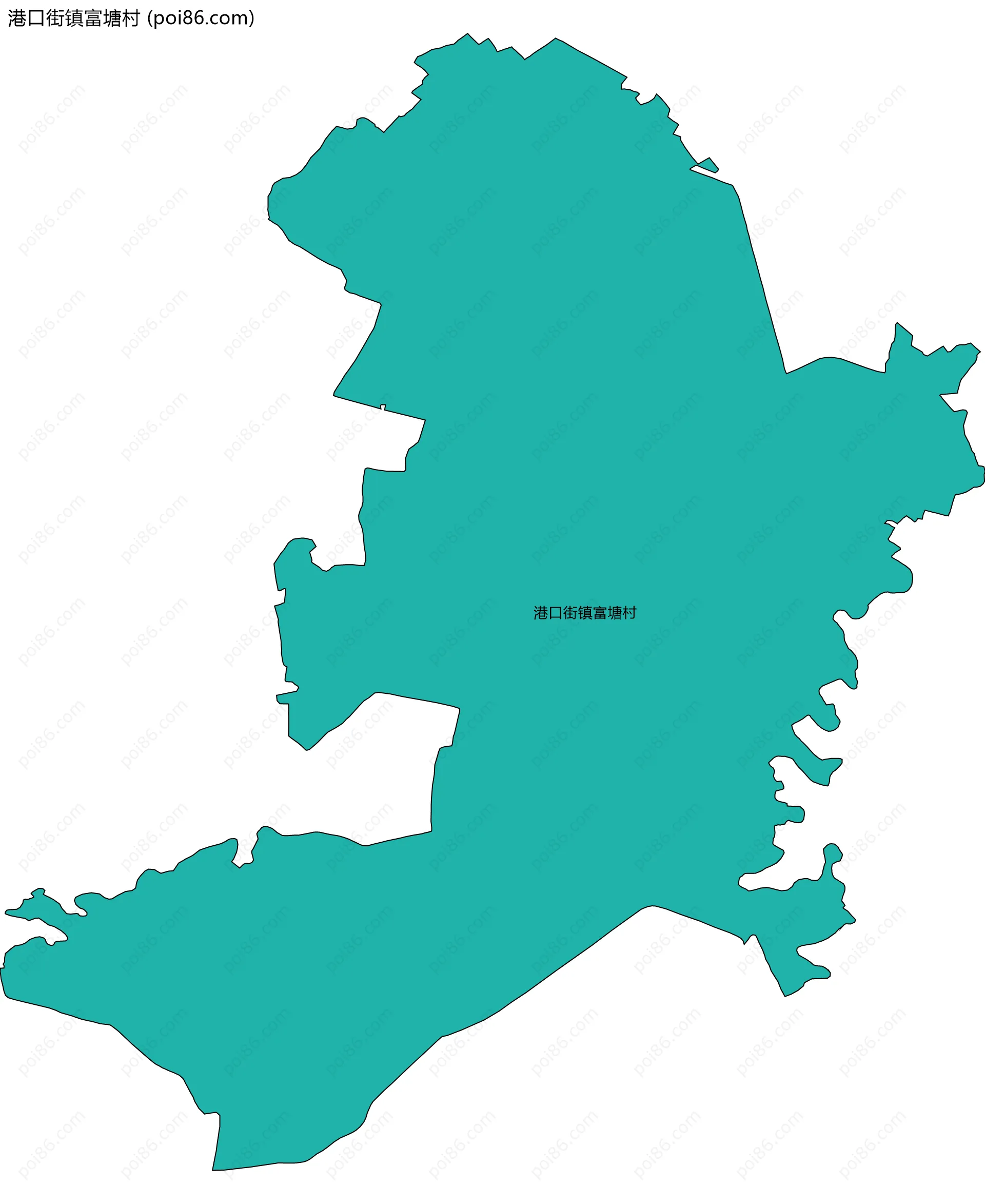 港口街镇富塘村边界地图