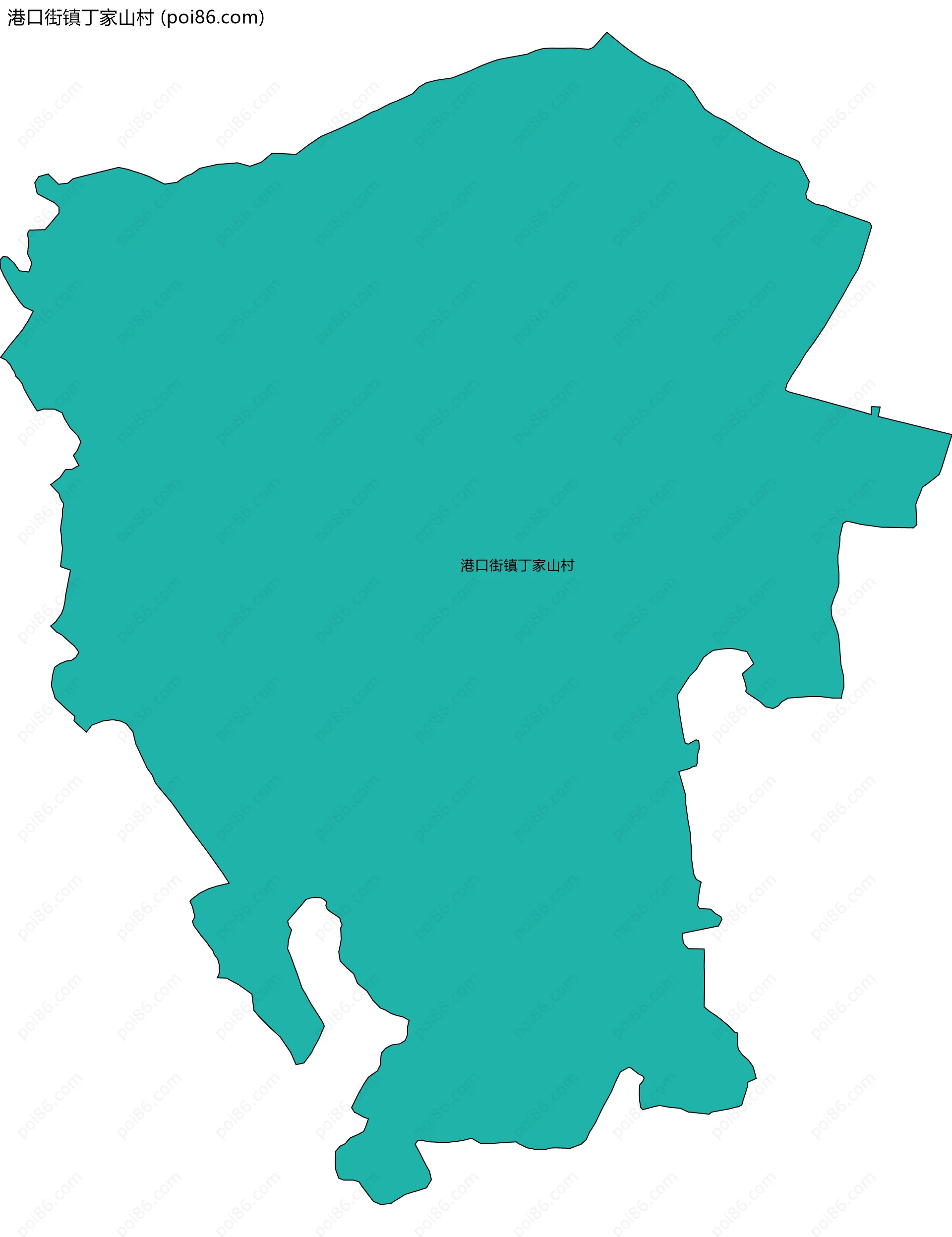 港口街镇丁家山村边界地图