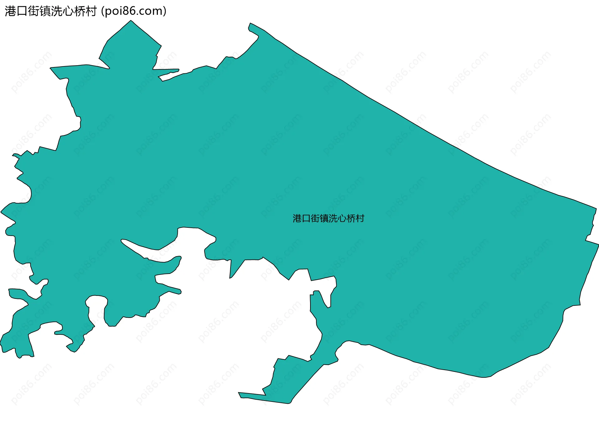 港口街镇洗心桥村边界地图