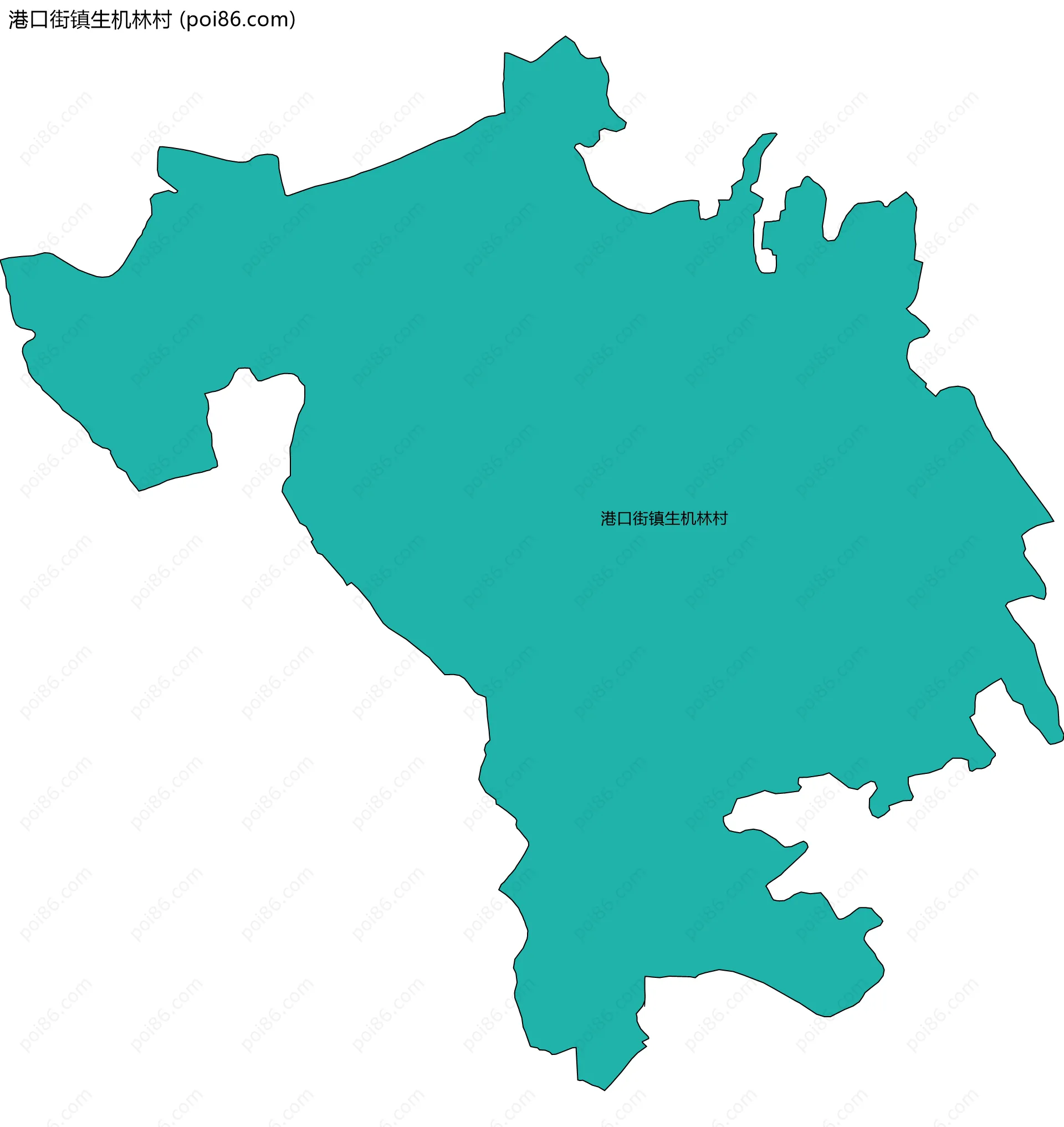 港口街镇生机林村边界地图