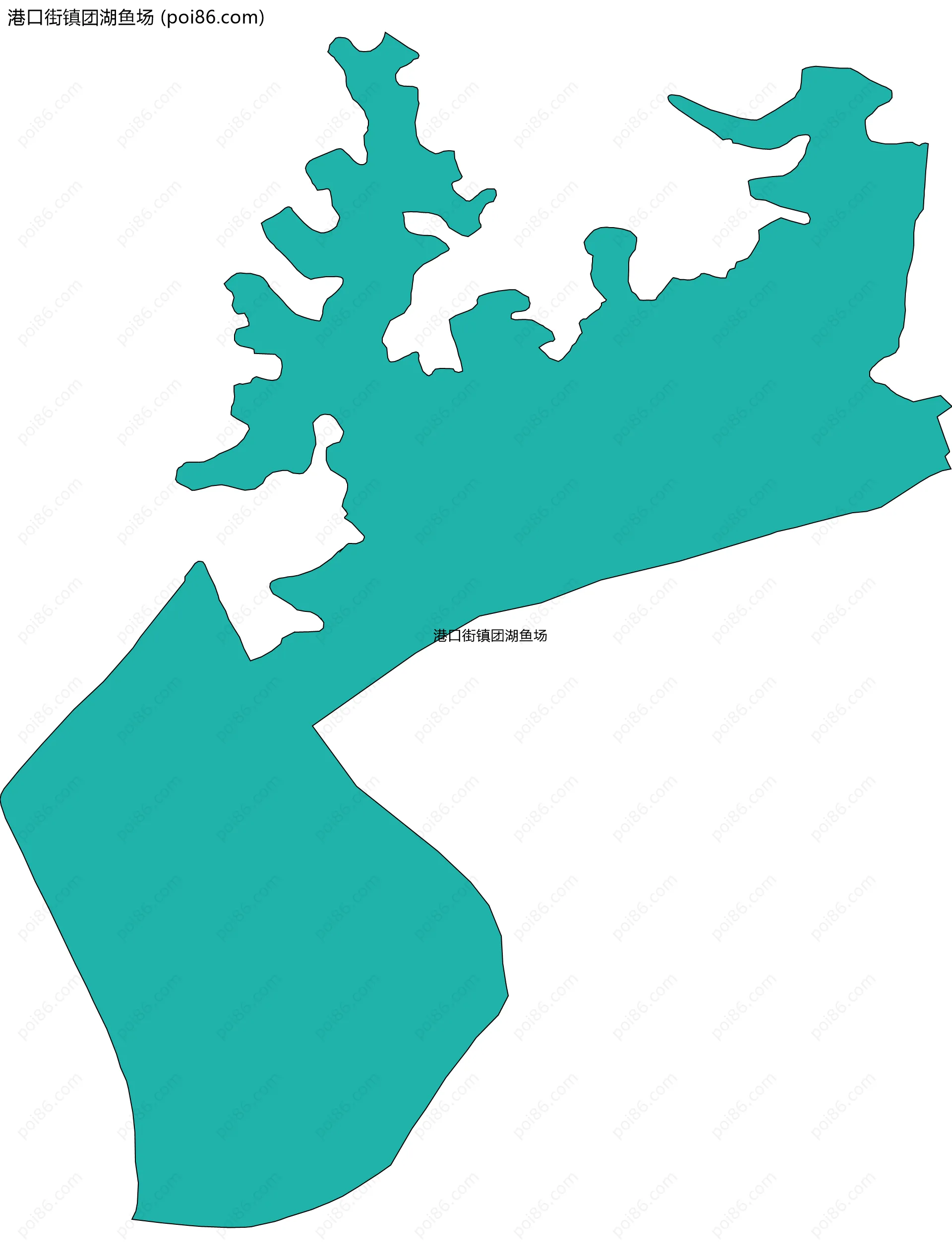 港口街镇团湖鱼场边界地图