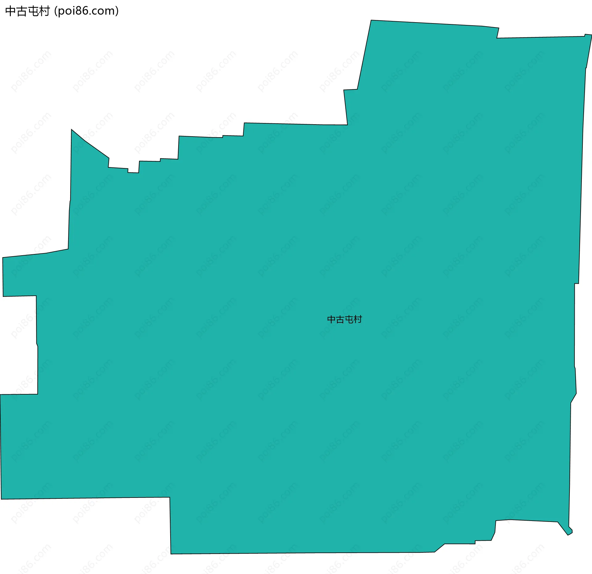 中古屯村边界地图