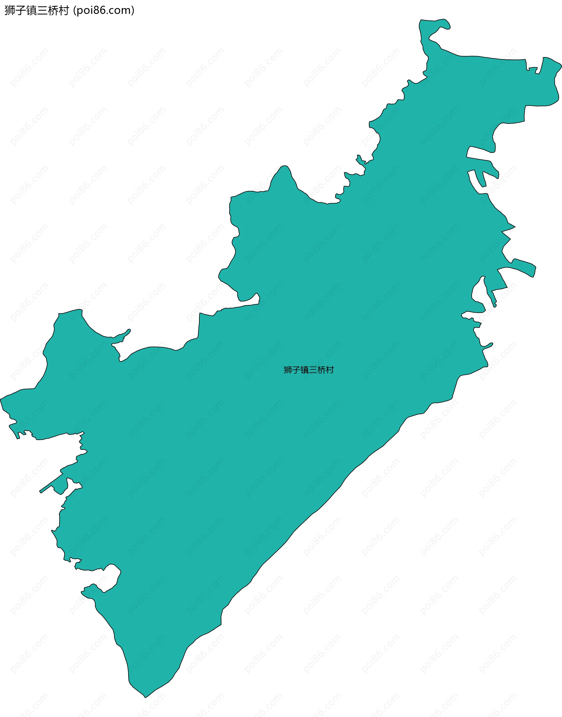 狮子镇三桥村边界地图