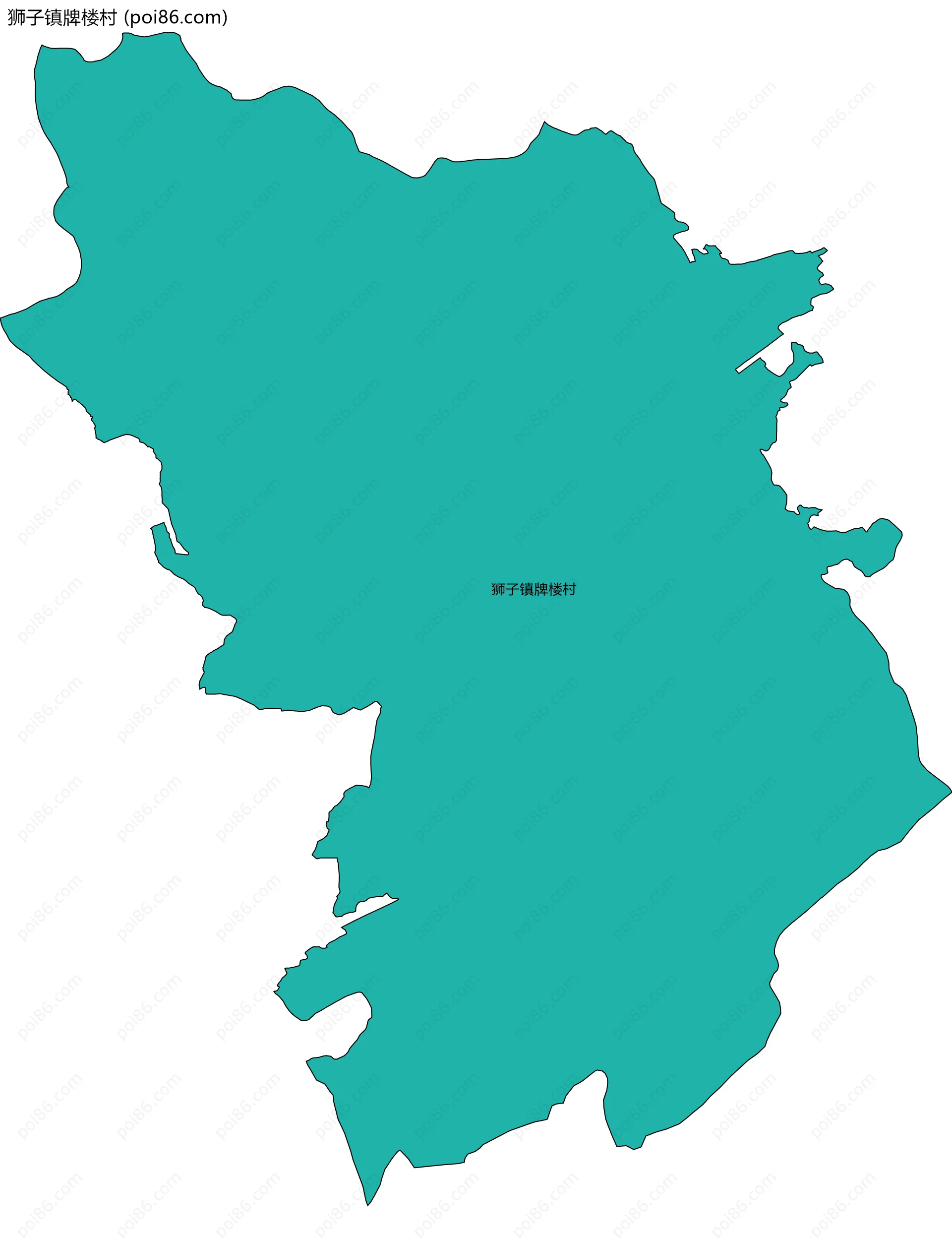 狮子镇牌楼村边界地图