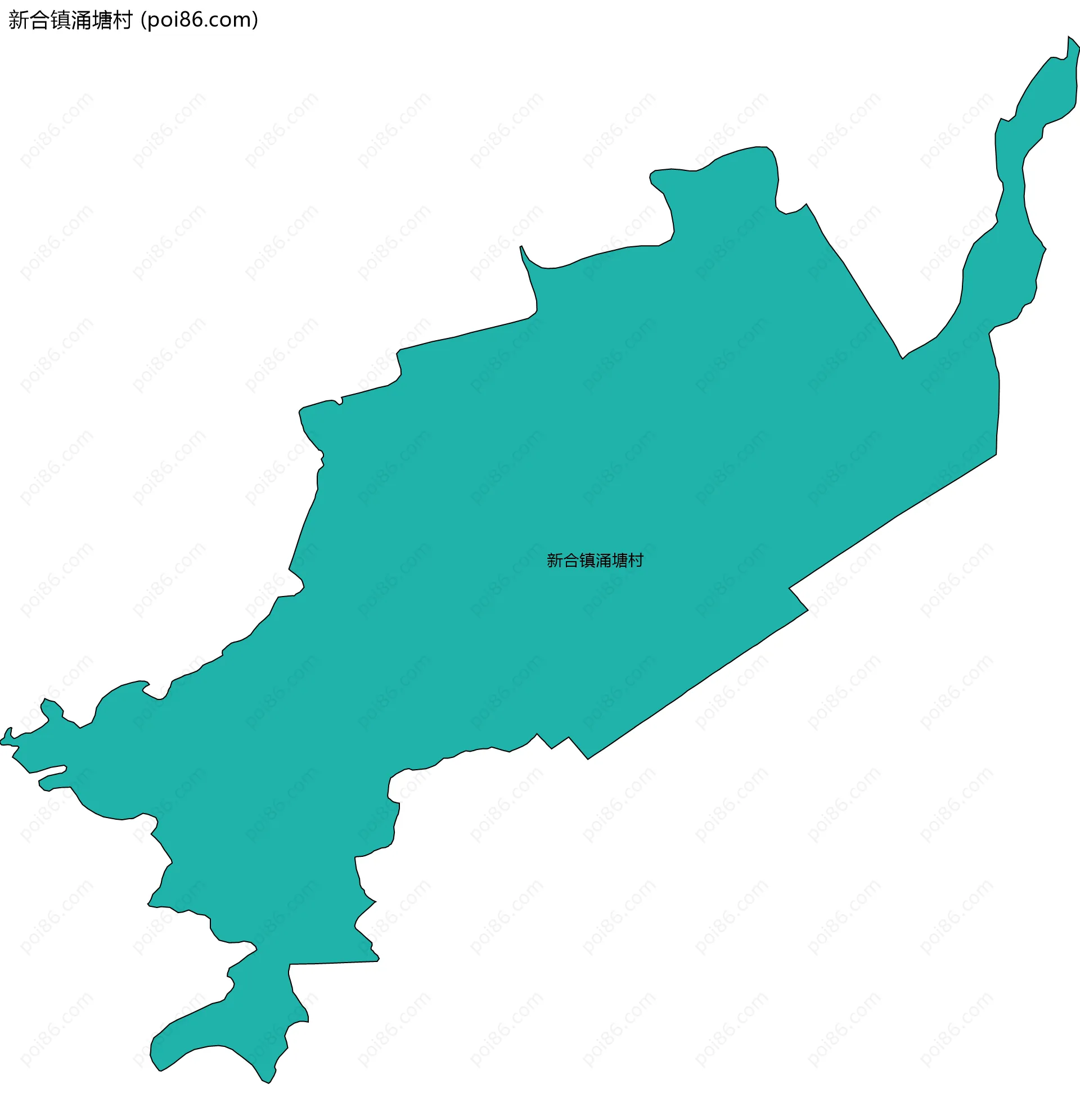 新合镇涌塘村边界地图