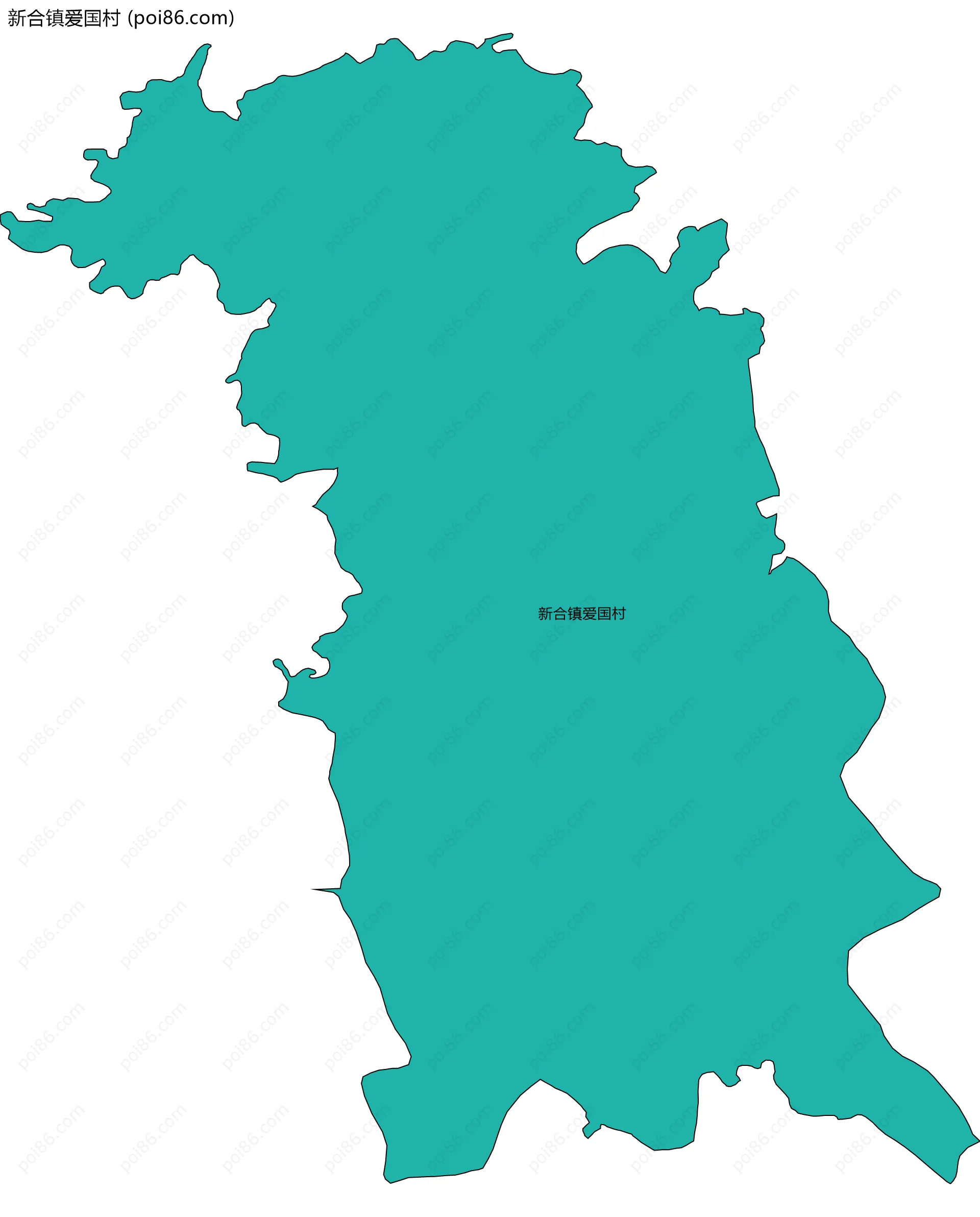 新合镇爱国村边界地图