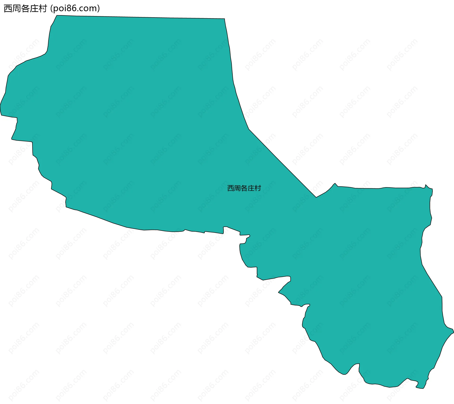 西周各庄村边界地图