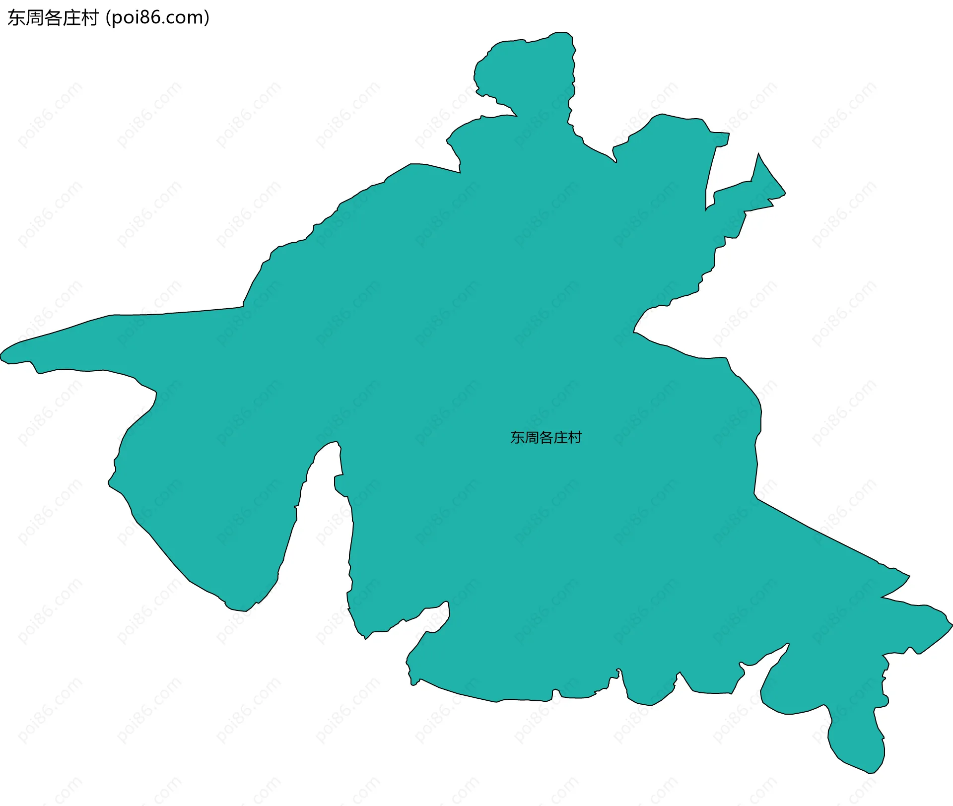 东周各庄村边界地图