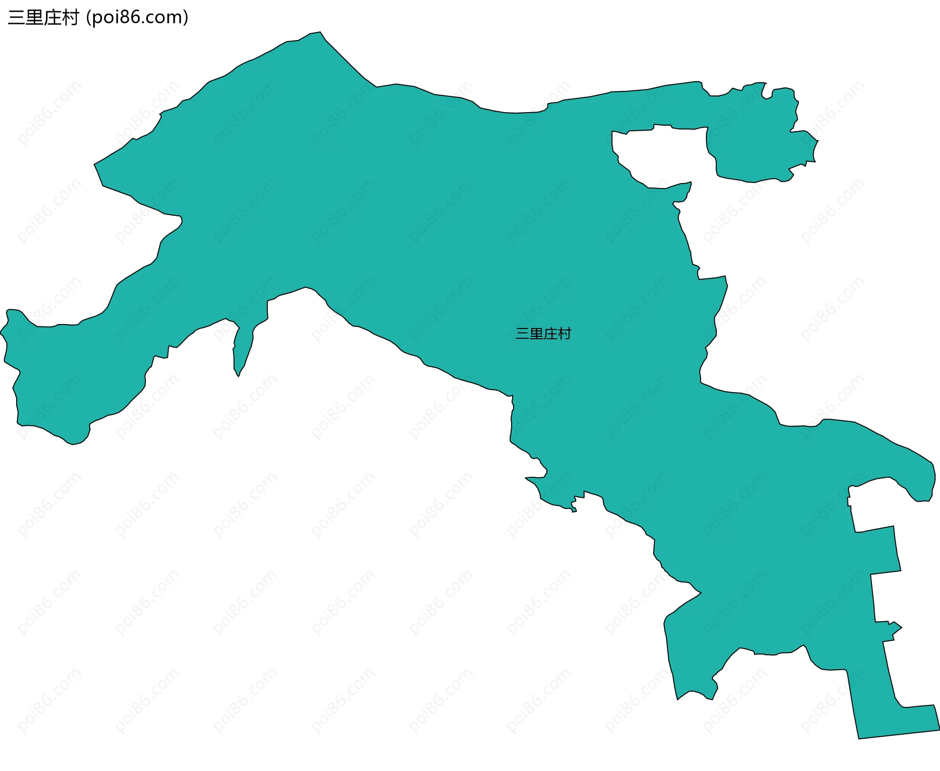 三里庄村边界地图