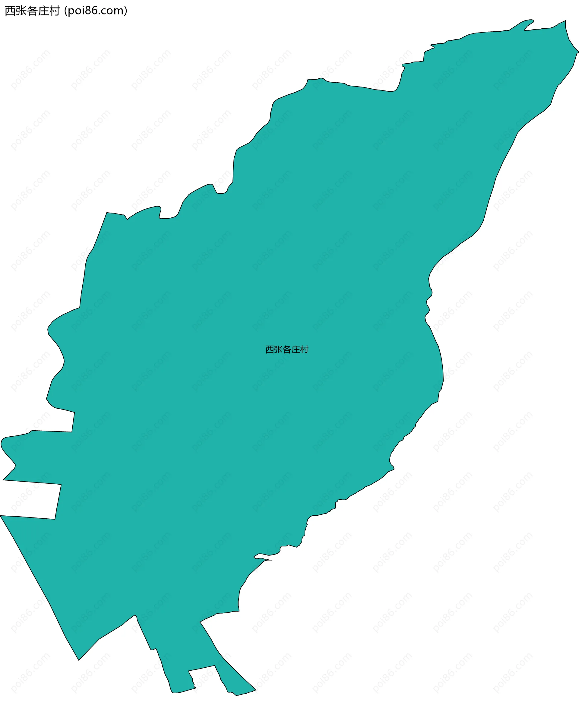 西张各庄村边界地图