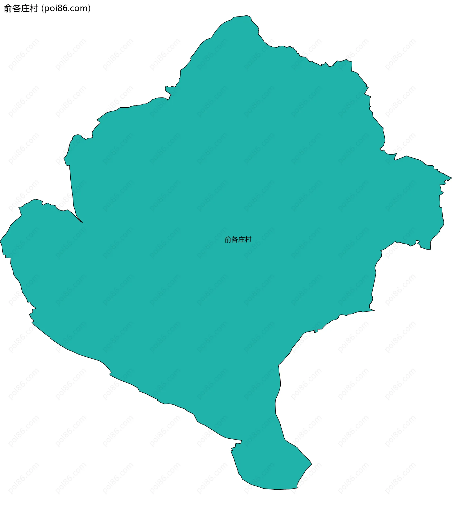 俞各庄村边界地图