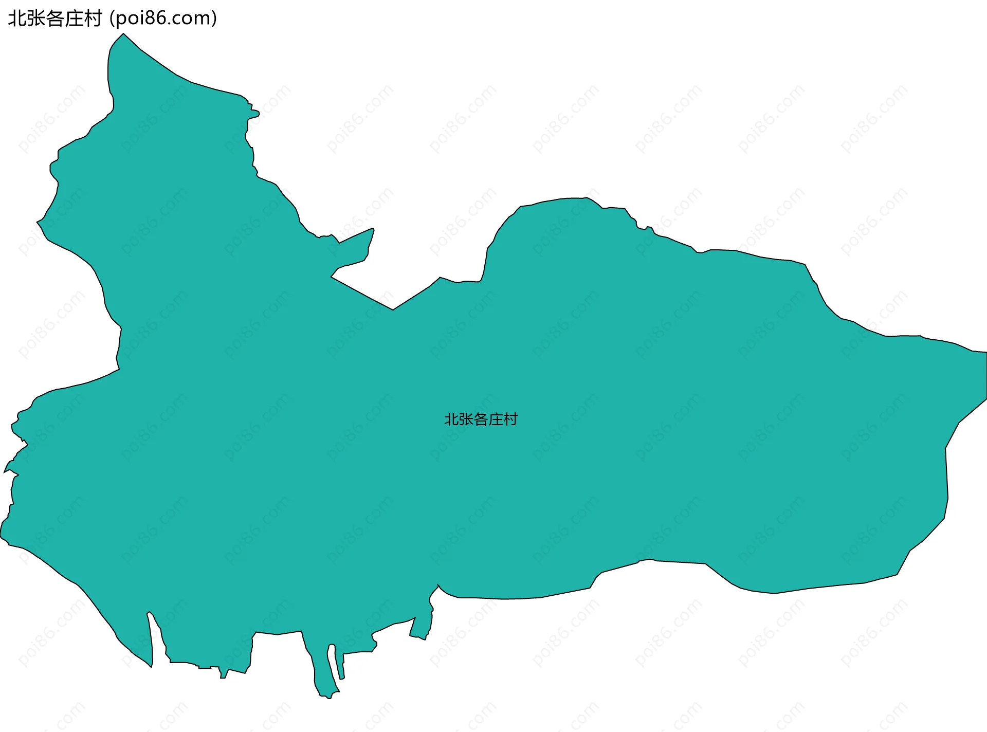 北张各庄村边界地图