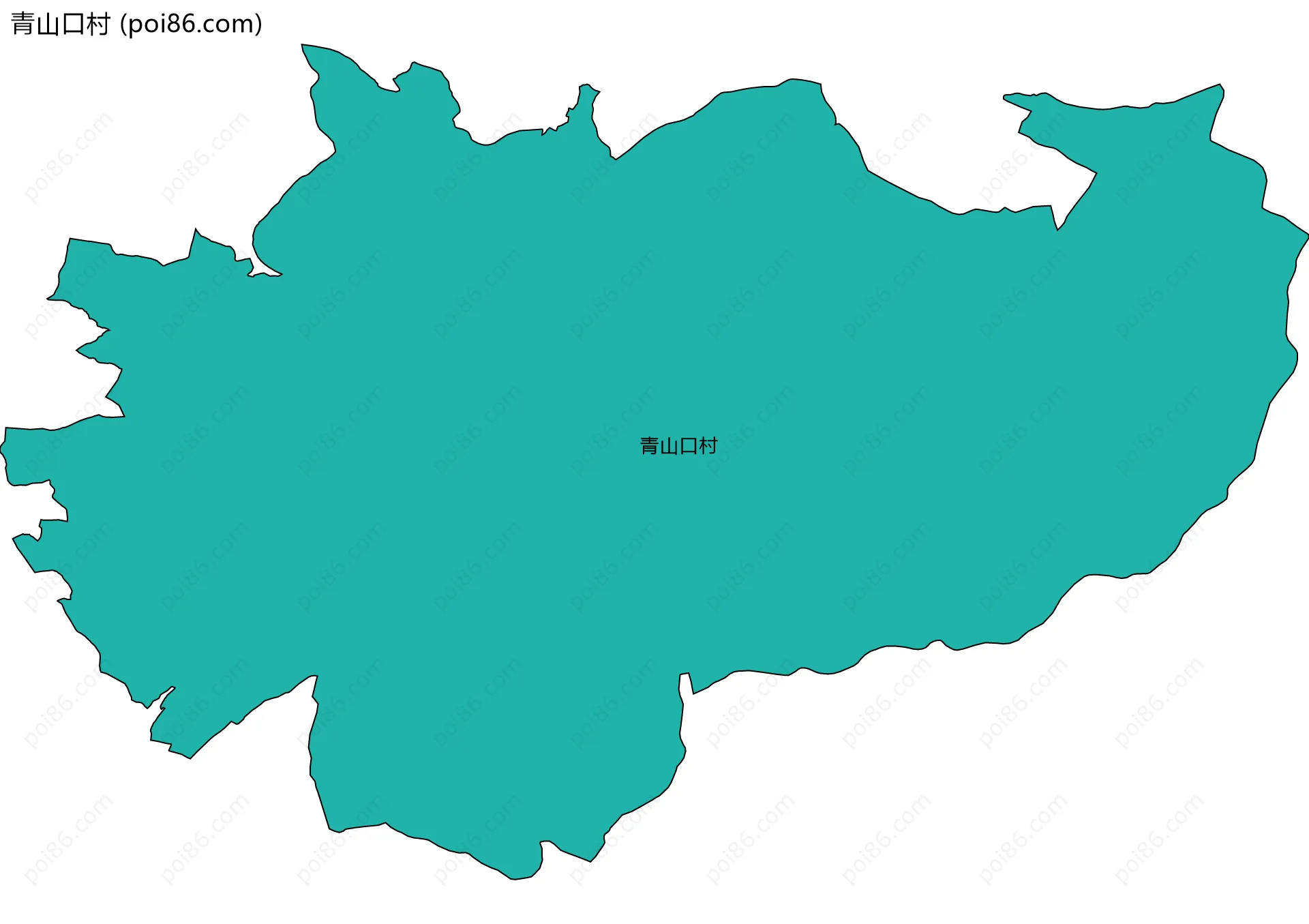 青山口村边界地图