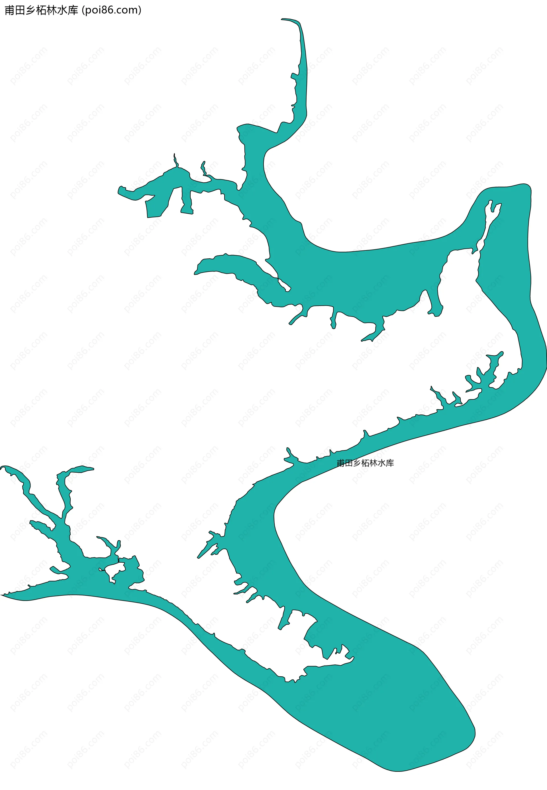 甫田乡柘林水库边界地图