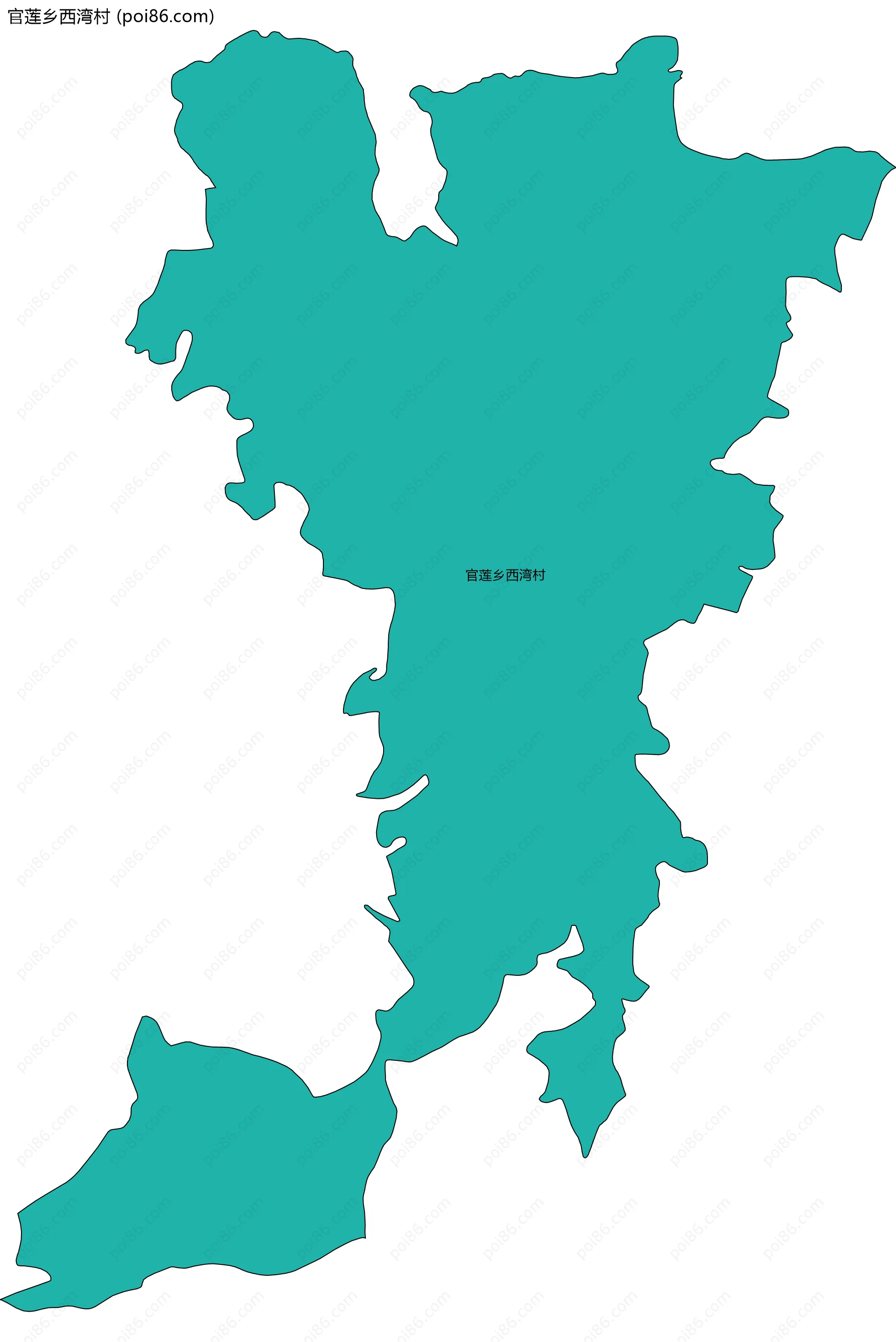 官莲乡西湾村边界地图