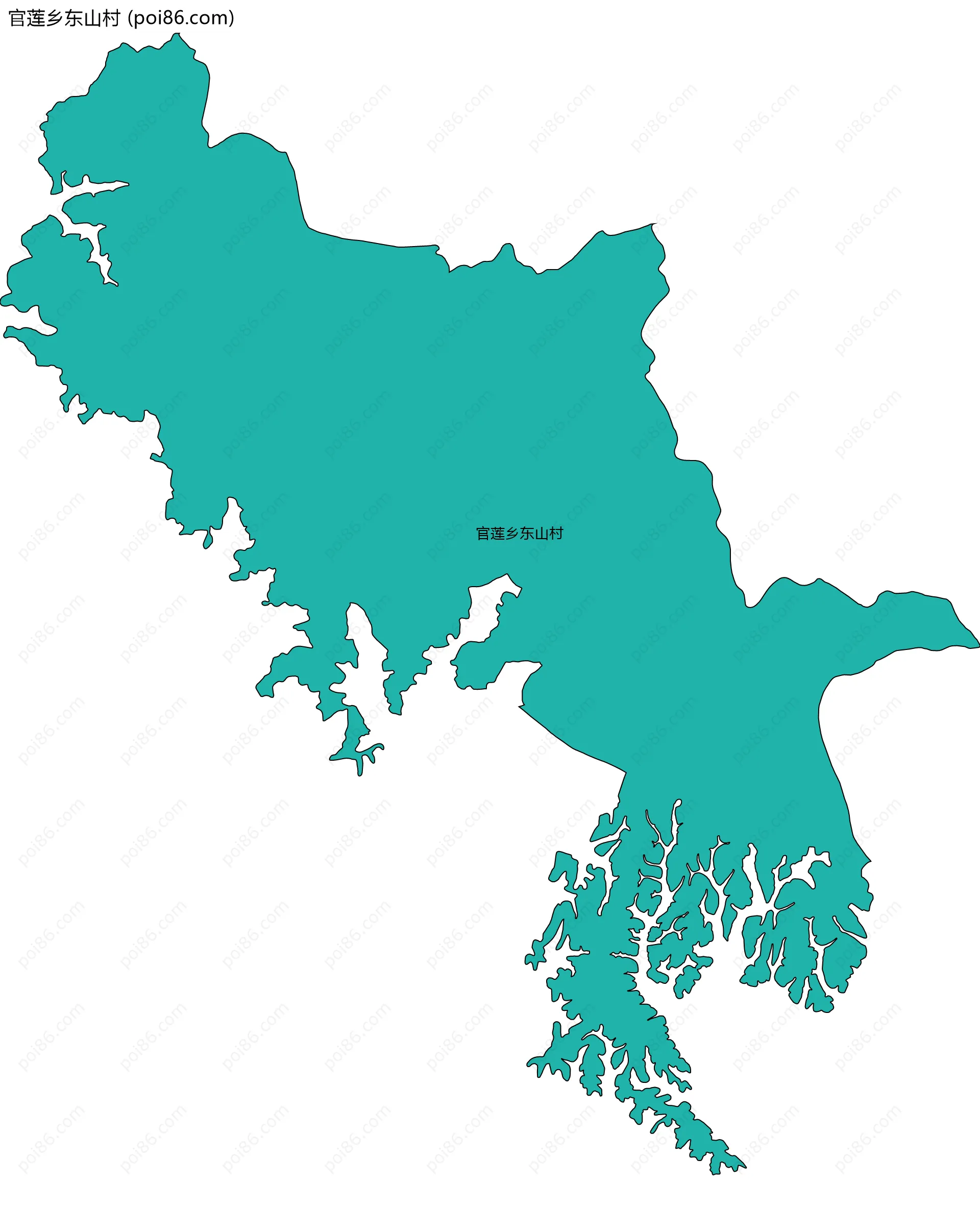 官莲乡东山村边界地图