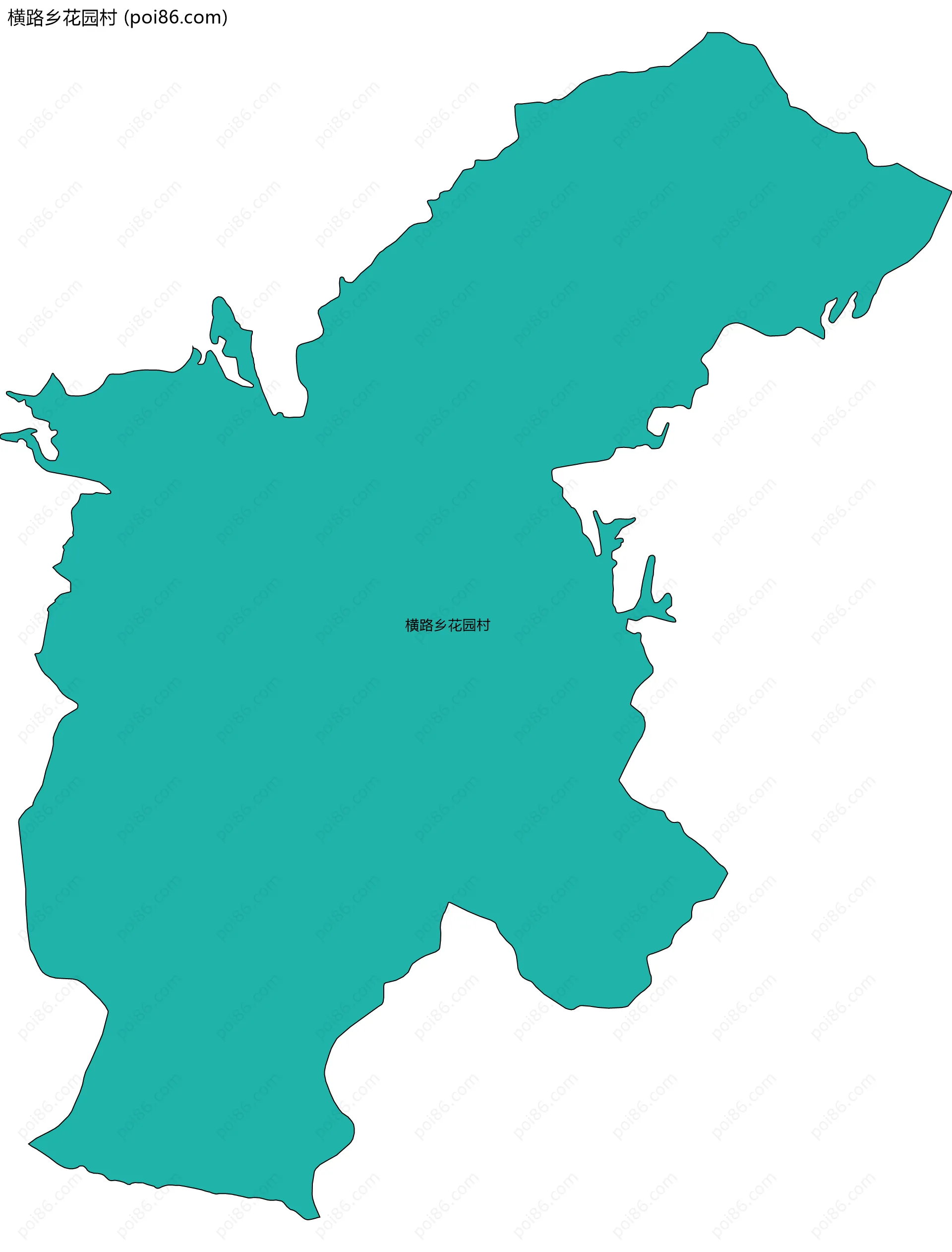 横路乡花园村边界地图