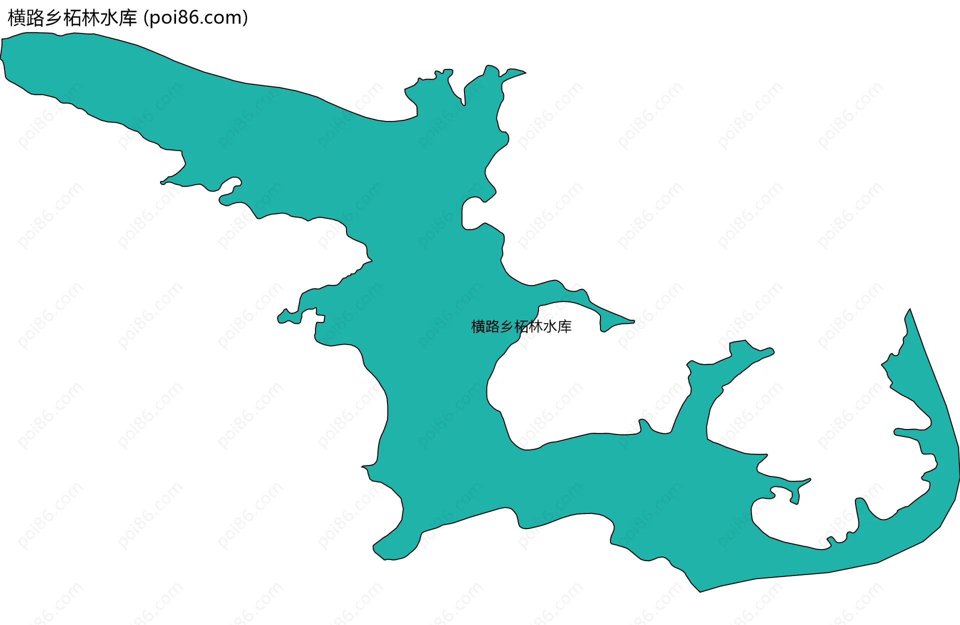 横路乡柘林水库边界地图