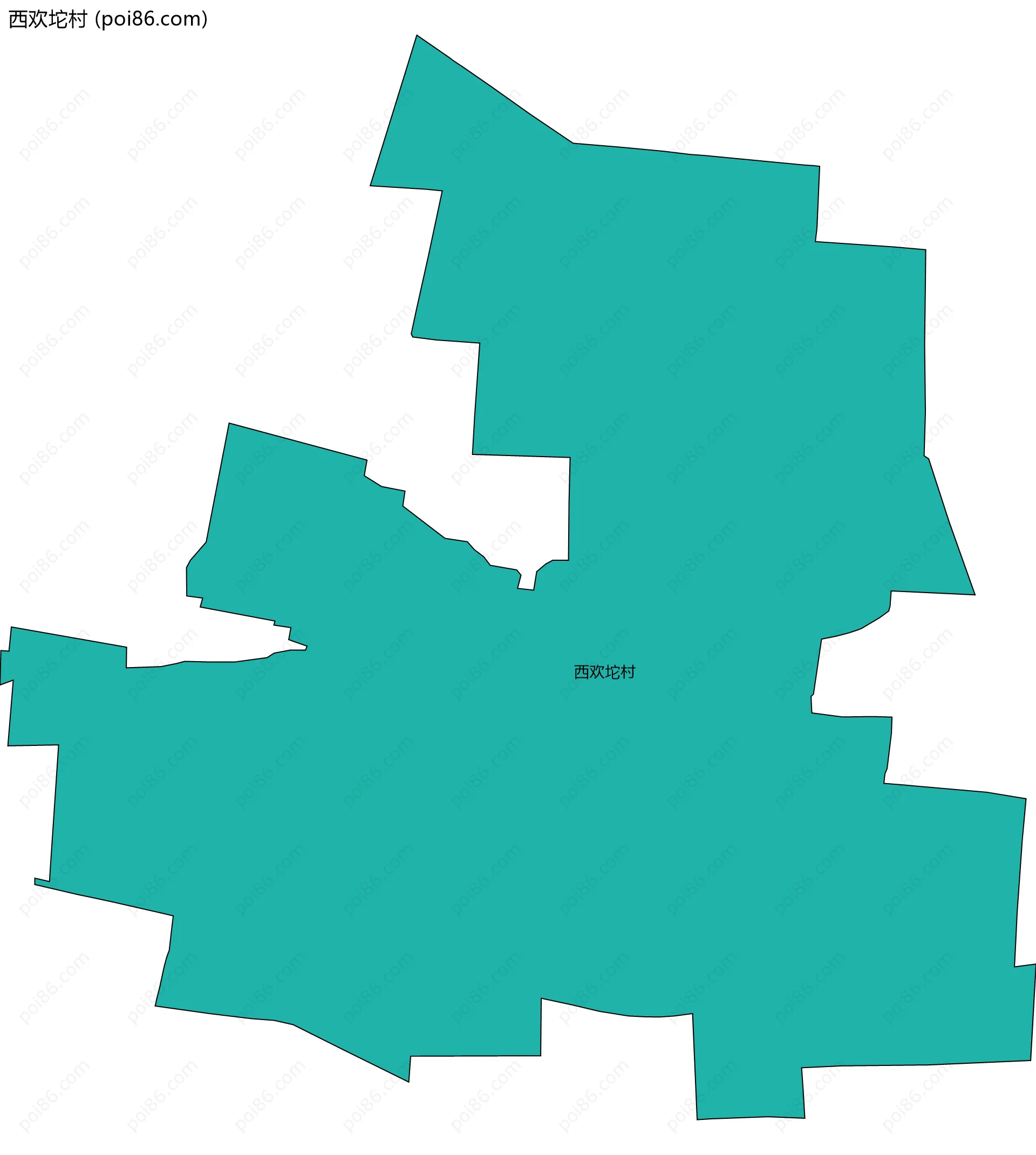 西欢坨村边界地图