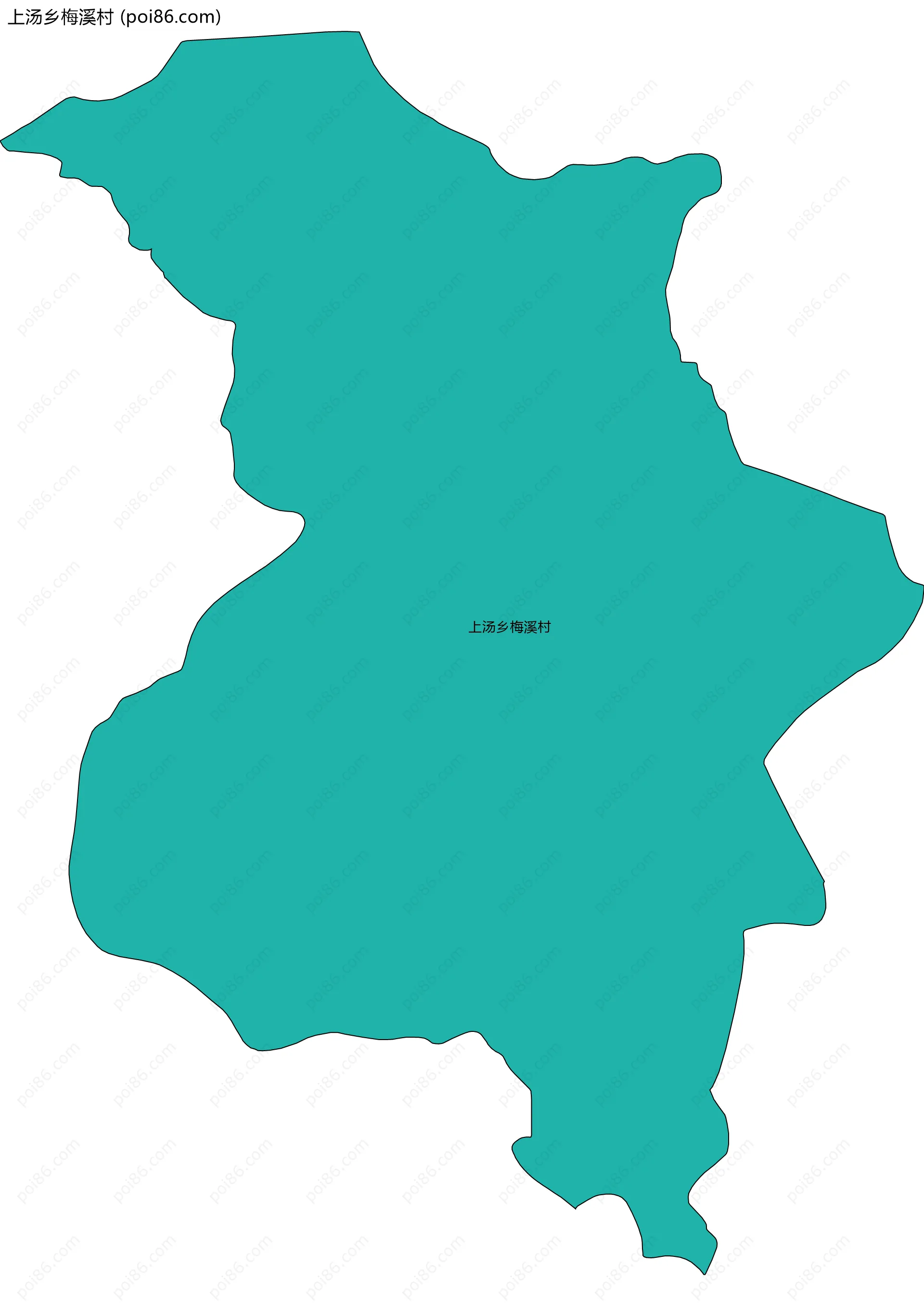 上汤乡梅溪村边界地图