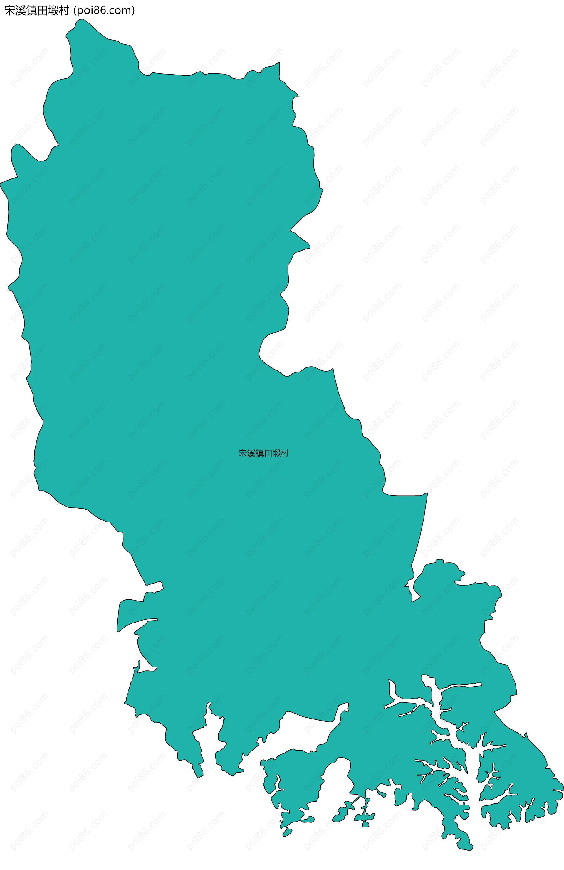 宋溪镇田塅村边界地图