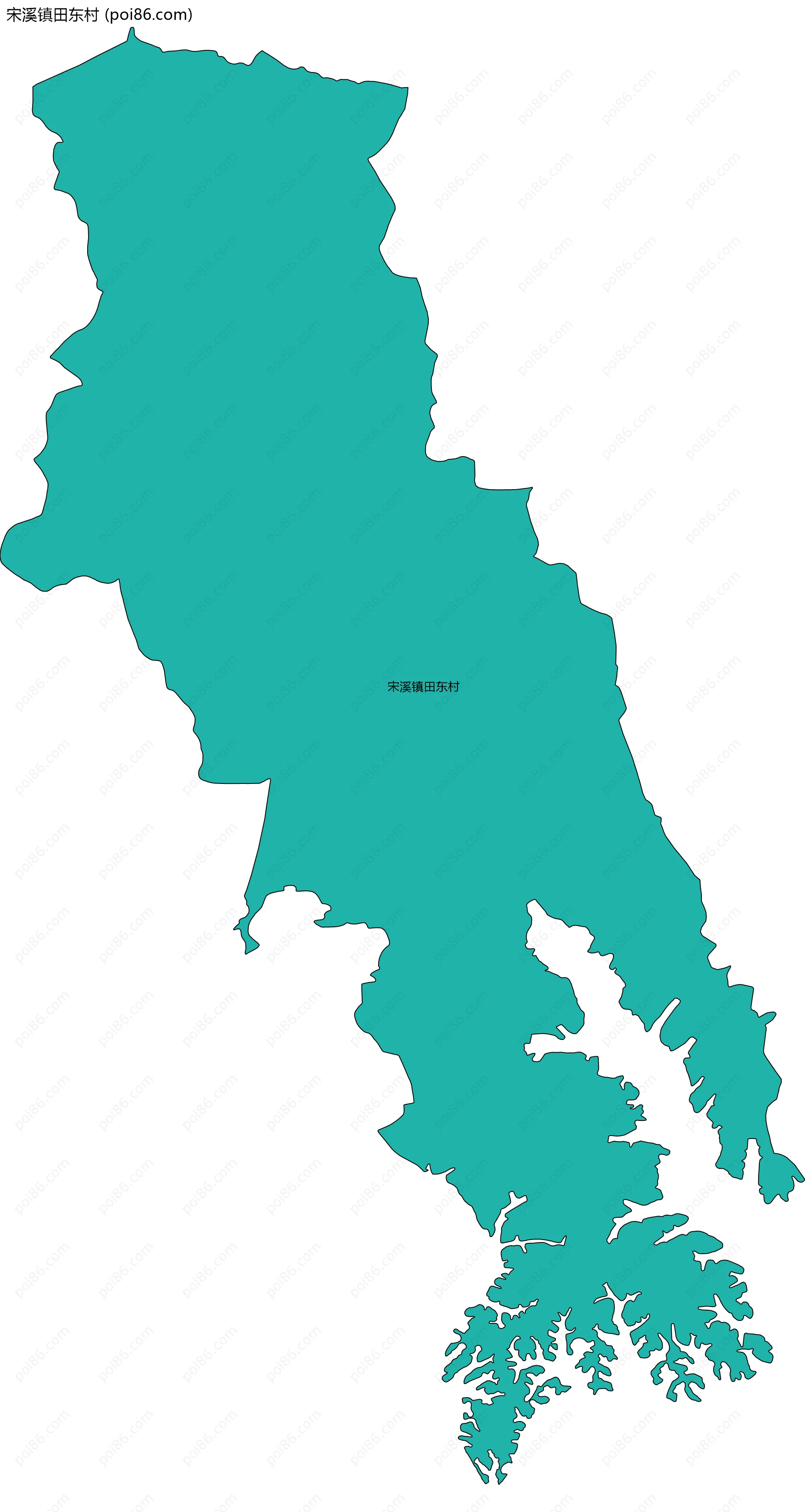 宋溪镇田东村边界地图